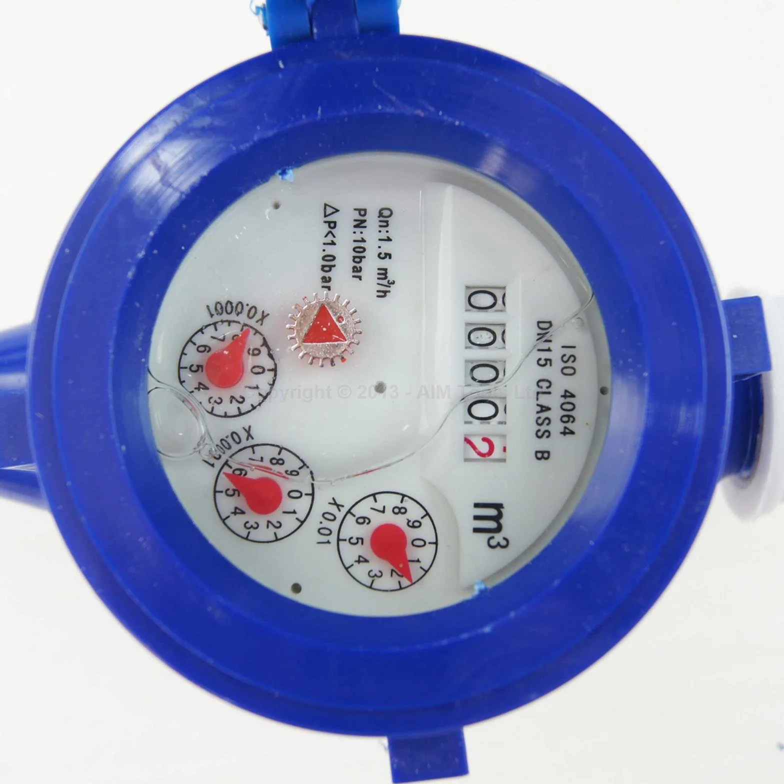 KATSU Contador de Agua Fría, Medidor de Flujo de Agua Doméstico de Jardín de Plástico ABS de 15 mm, Tipo Húmedo 15180515
