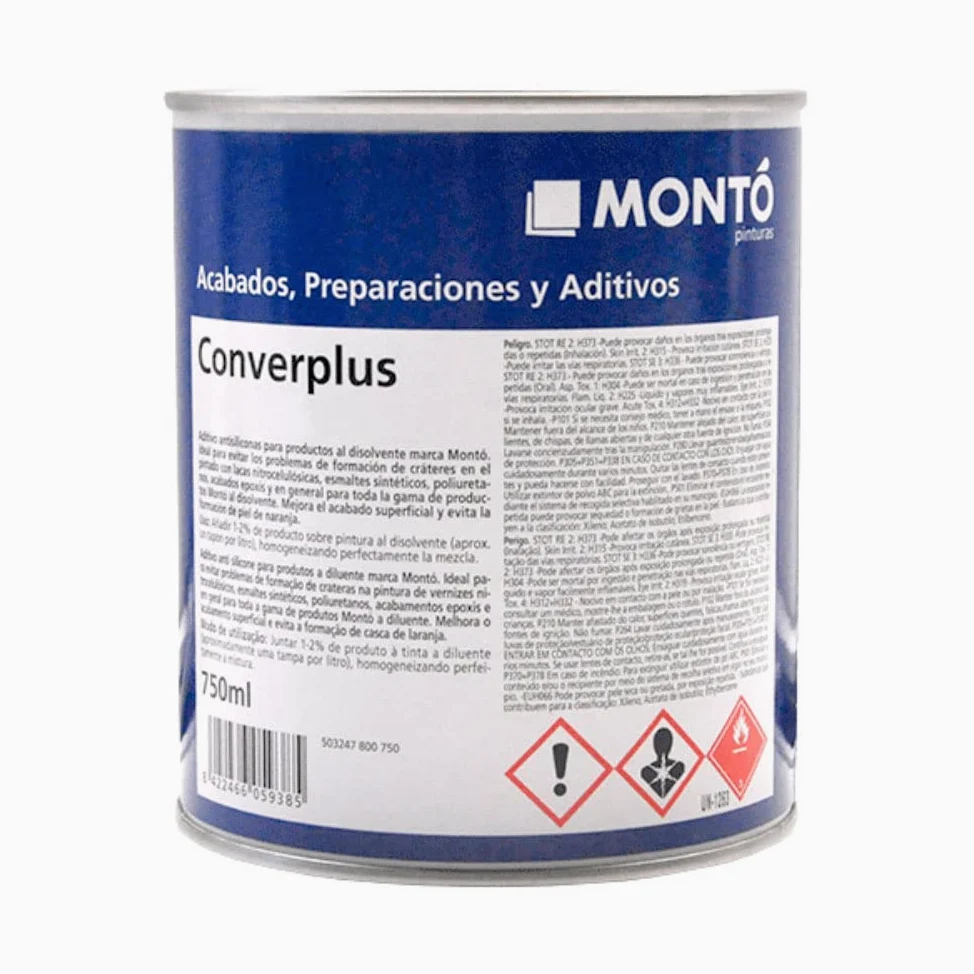 Aditivo Matizante para Productos con Base Disolvente. Ideal para Esmaltes, Barnices Sintéticos, Nitrocelulósicos y Poliuretánicos. Converplus Matizador Color Blanco 750ml