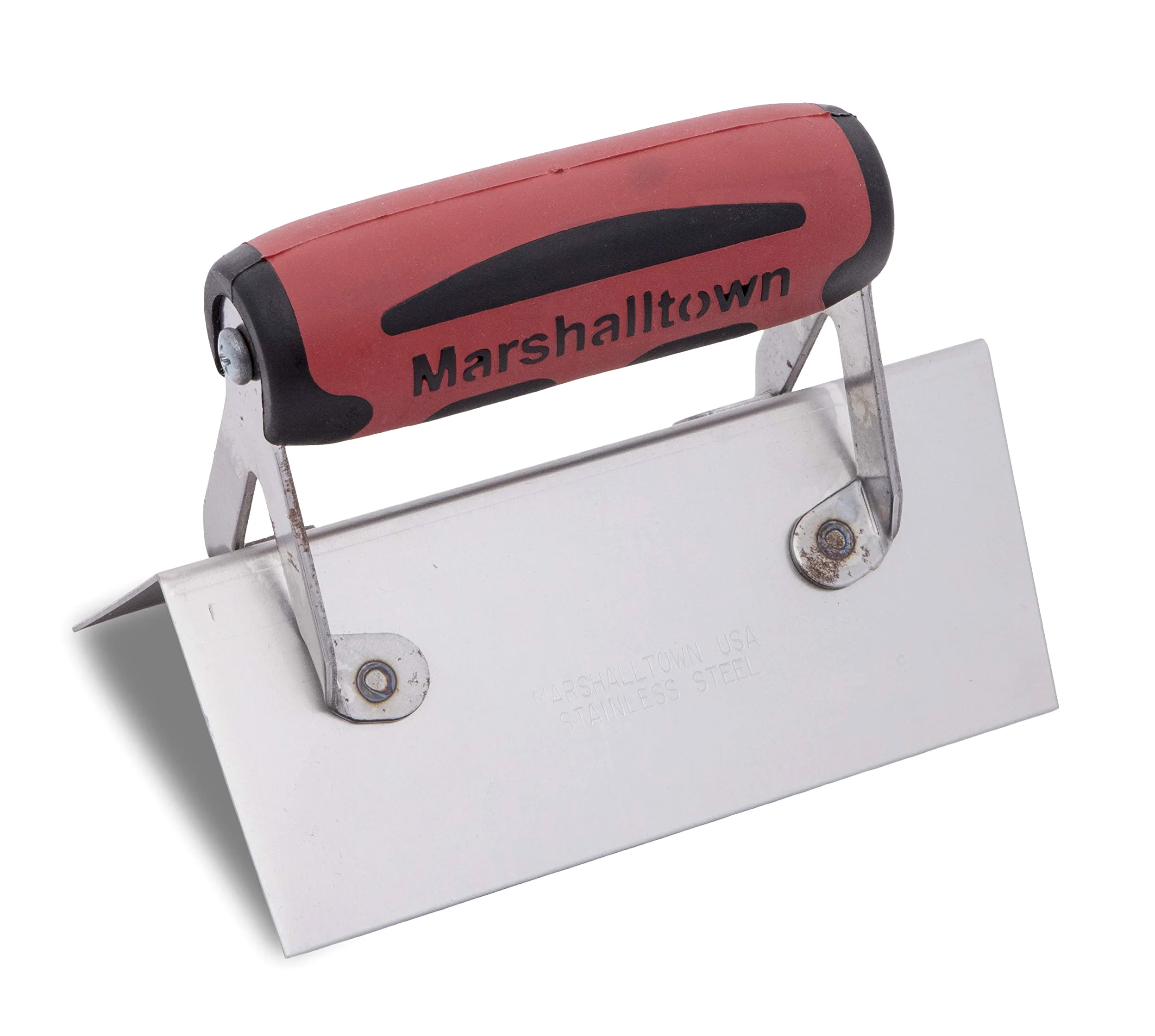 Llana de esquina exterior Marshalltown con mango Durasoft, llana de esquina de acero inoxidable, tamaño de la llana: 152x64 mm, ángulo angular