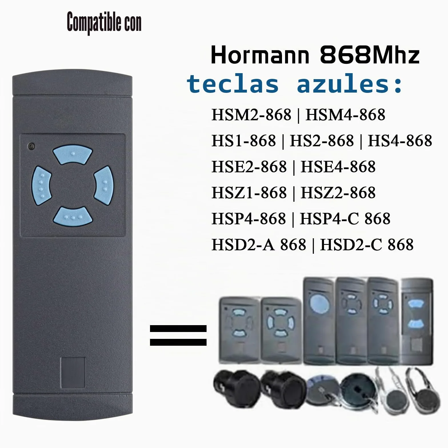 868MHz Duplikator Handsender Kompatibel mit Hormann HS4 HSM2 HSM4 HS1 HS2 HSE2 HSE4 HSZ1 HSZ2 HSP4 HSP4-C HSD2-A HSD2-C 868 2 Stück