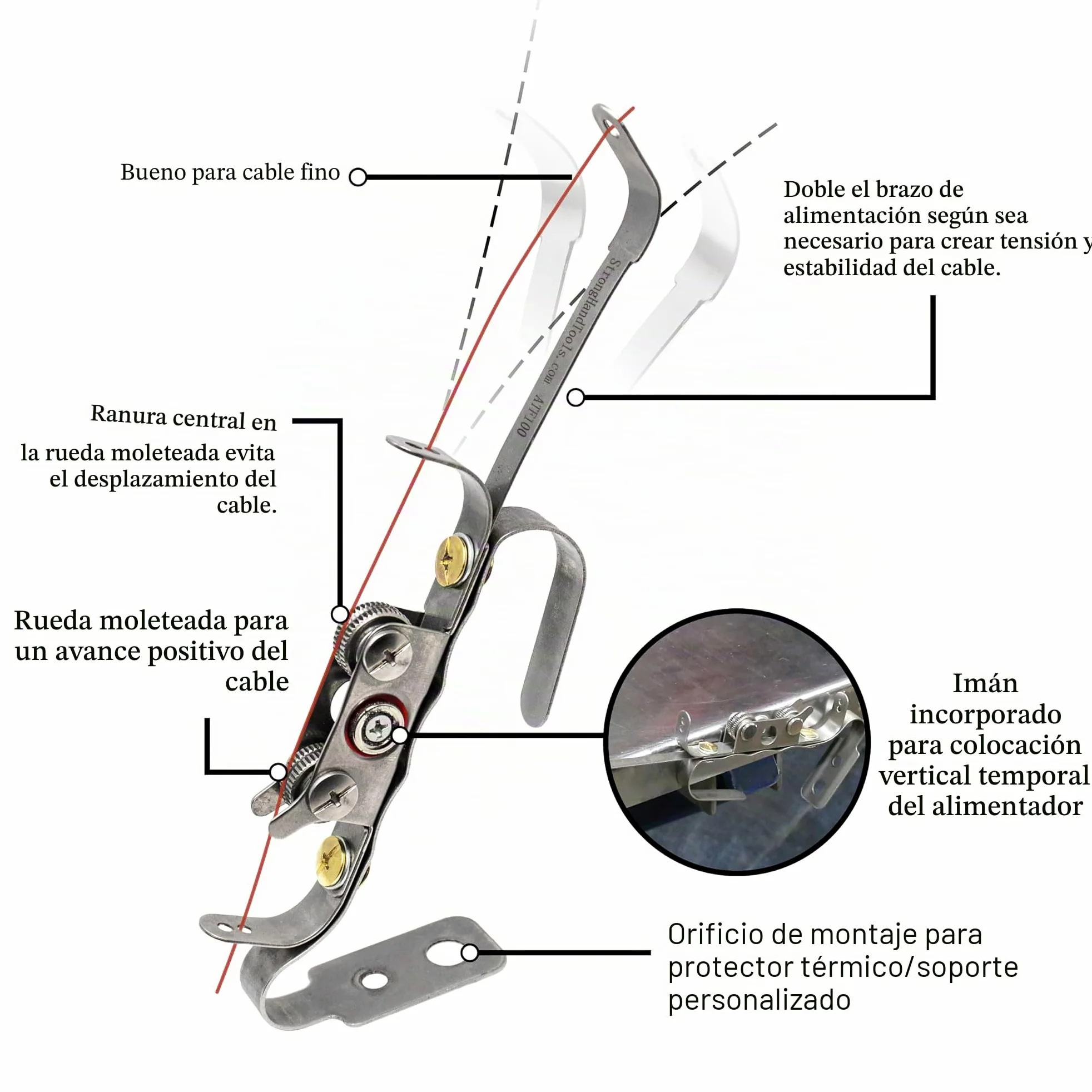 Alimentador TIG, Peso Ligero TIG Alimentador de Alambre, 7 "Control de tensión, Magentic Vertical Resting, Rueda de Pulgar moleteada, ATF100, Strong Hand Tools