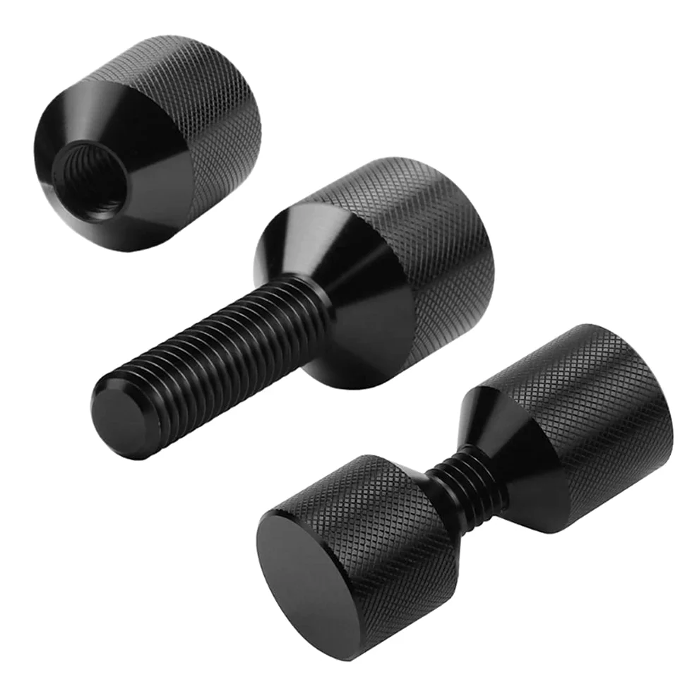 1-1/8 "Pin de alineación de brida de dos orificios 6061 Acabado de óxido negro anodizado de aluminio Construcción ligera