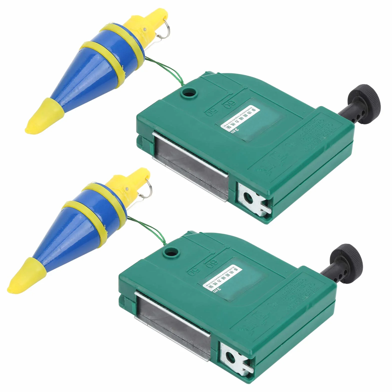 2pcs 3 metros de aleación de acero alambre magnético martillo línea caída plomada Bobs Plomada Bob Setter