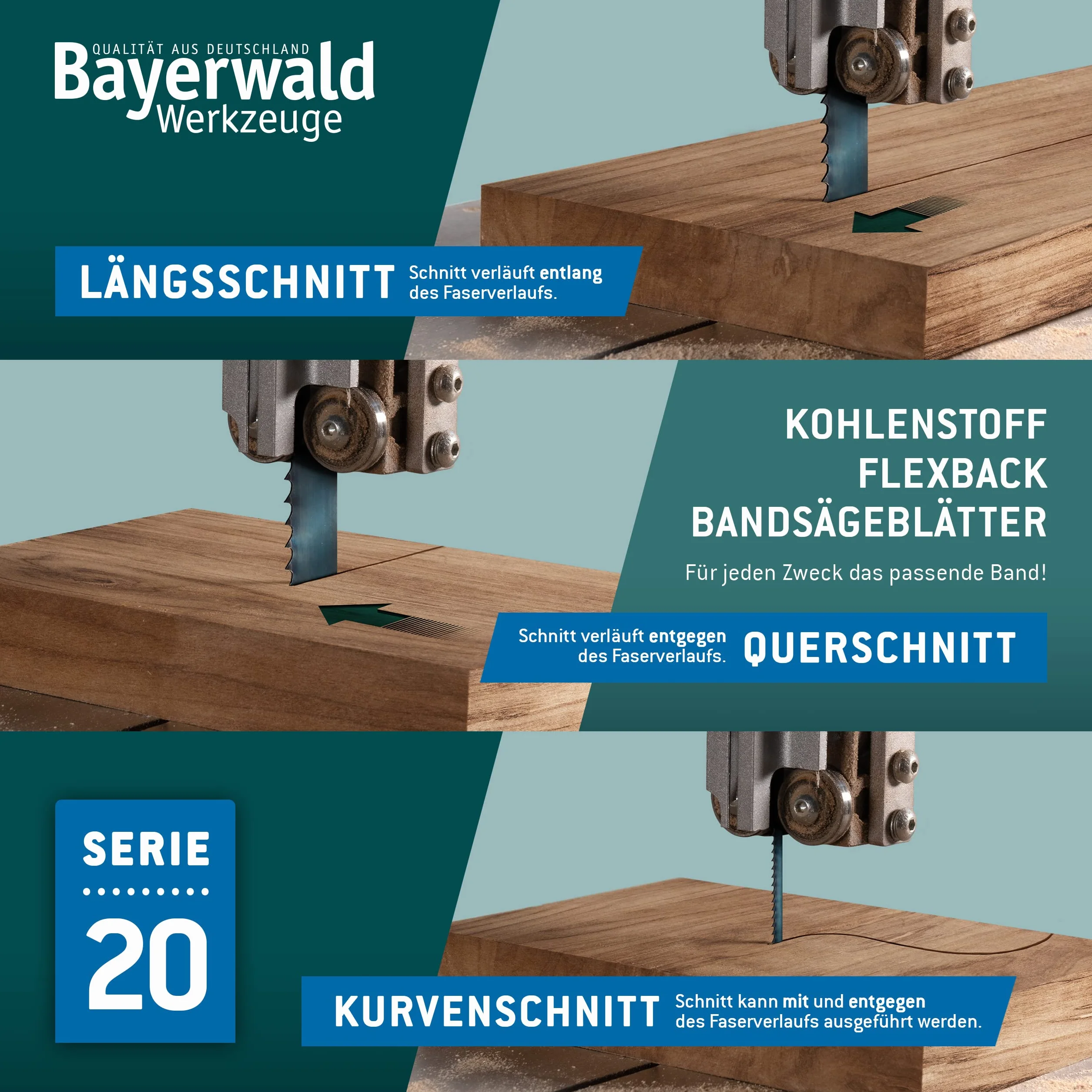 Bayerwald Hoja de sierra de cinta de acero 1790 x 6 x 0,5 x 6 cm para madera metales no ferrosos plástico chapas delgadas Holzstar HBS 251