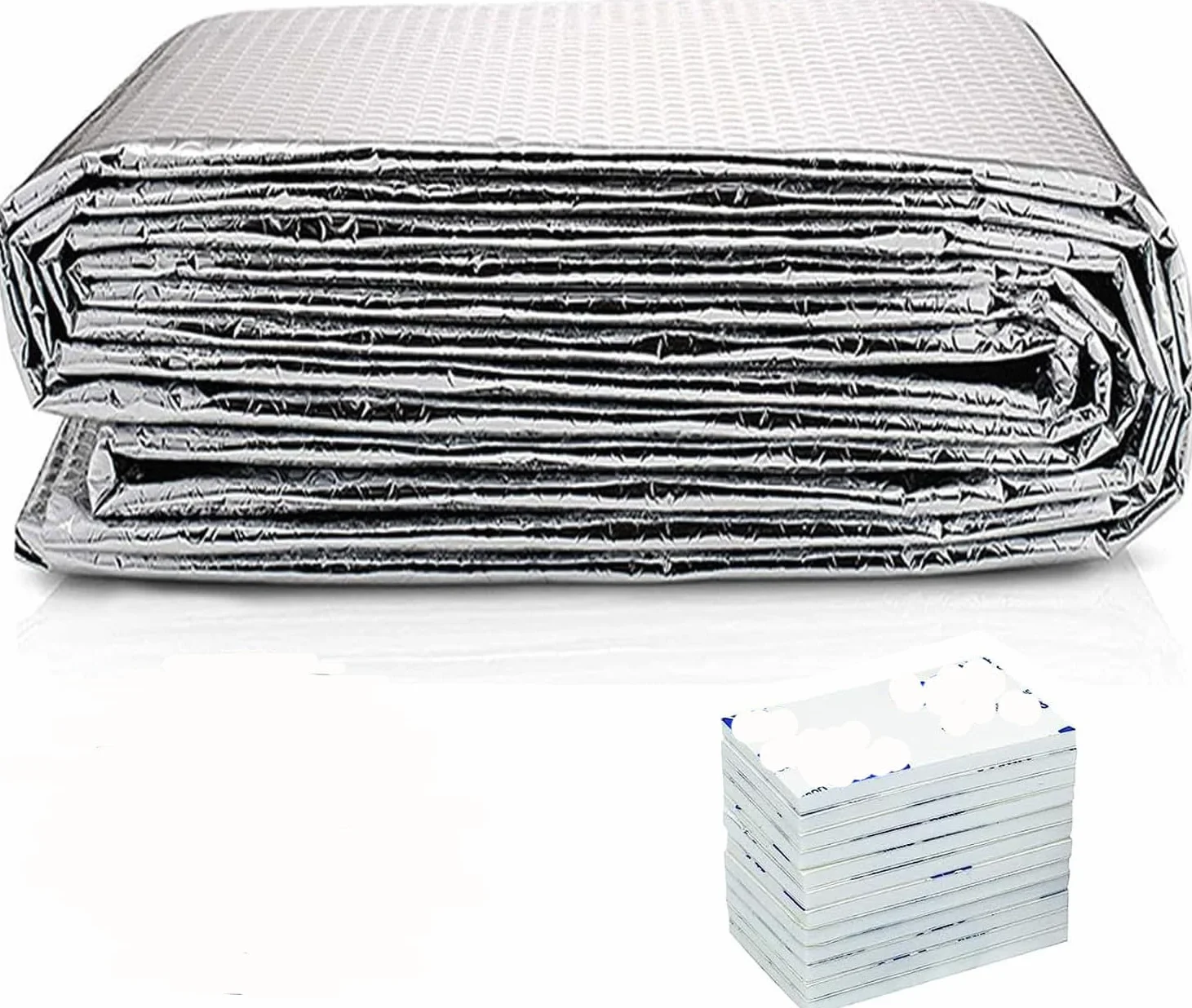 Rollo de Aislante en Hoja 0,6m x 5m, 3 MM de Espesor Paneles Reflectores de Radiador, Aislamiento de Espuma de Aluminio Doble, Placa Reflectante Del Disipador de Calor, Ahorro de Energía y Dinero