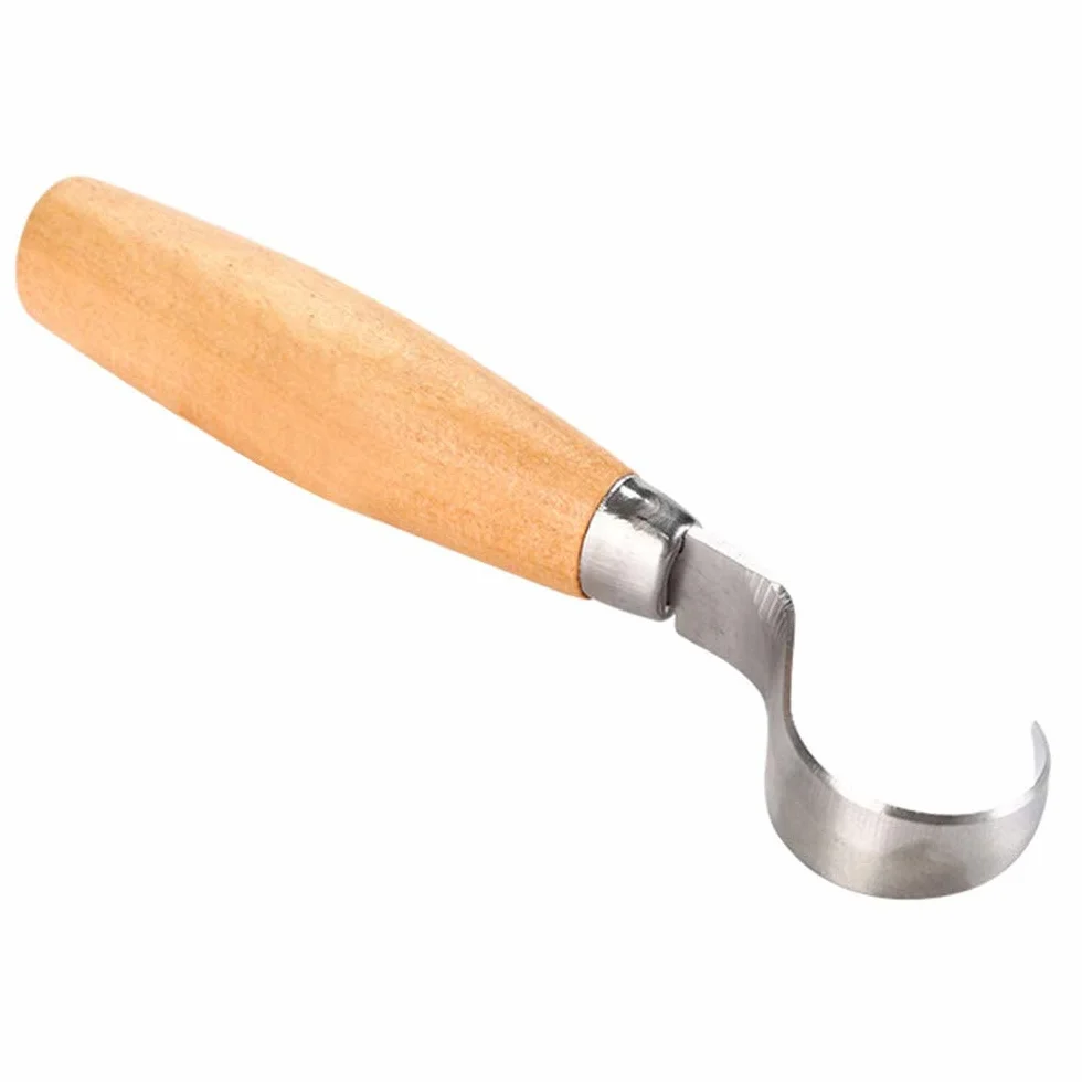 Cuchillo de Gancho para Tallar Madera, Cuchara de Madera Tallada para adultos, Silencioso Hueco con Mango Ergonómico y Diseño Curvado para cucharas, cuencos, manualidades