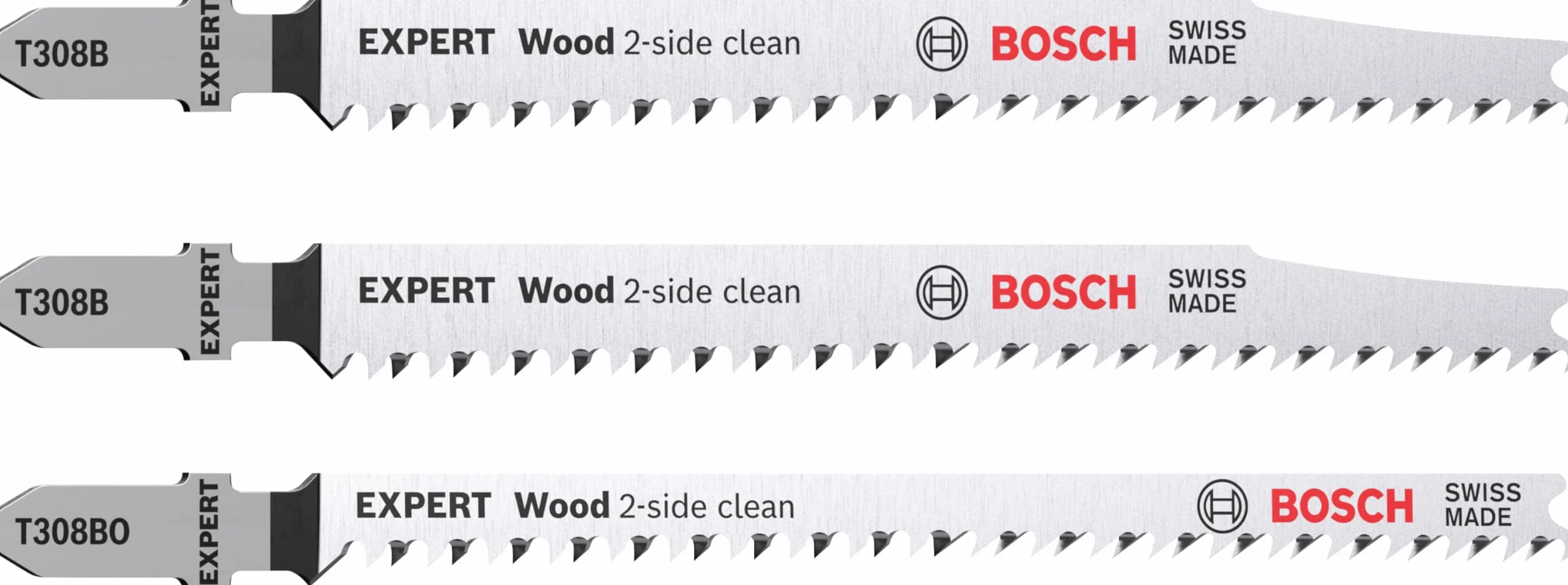 Bosch Professional 3 x Set de hojas de sierra de calar Expert Wood 2-Side Clean, para Contrachapado, Tablero para mobiliario de madera maciza, Longitud 117 mm, Accesorios Sierra de calar