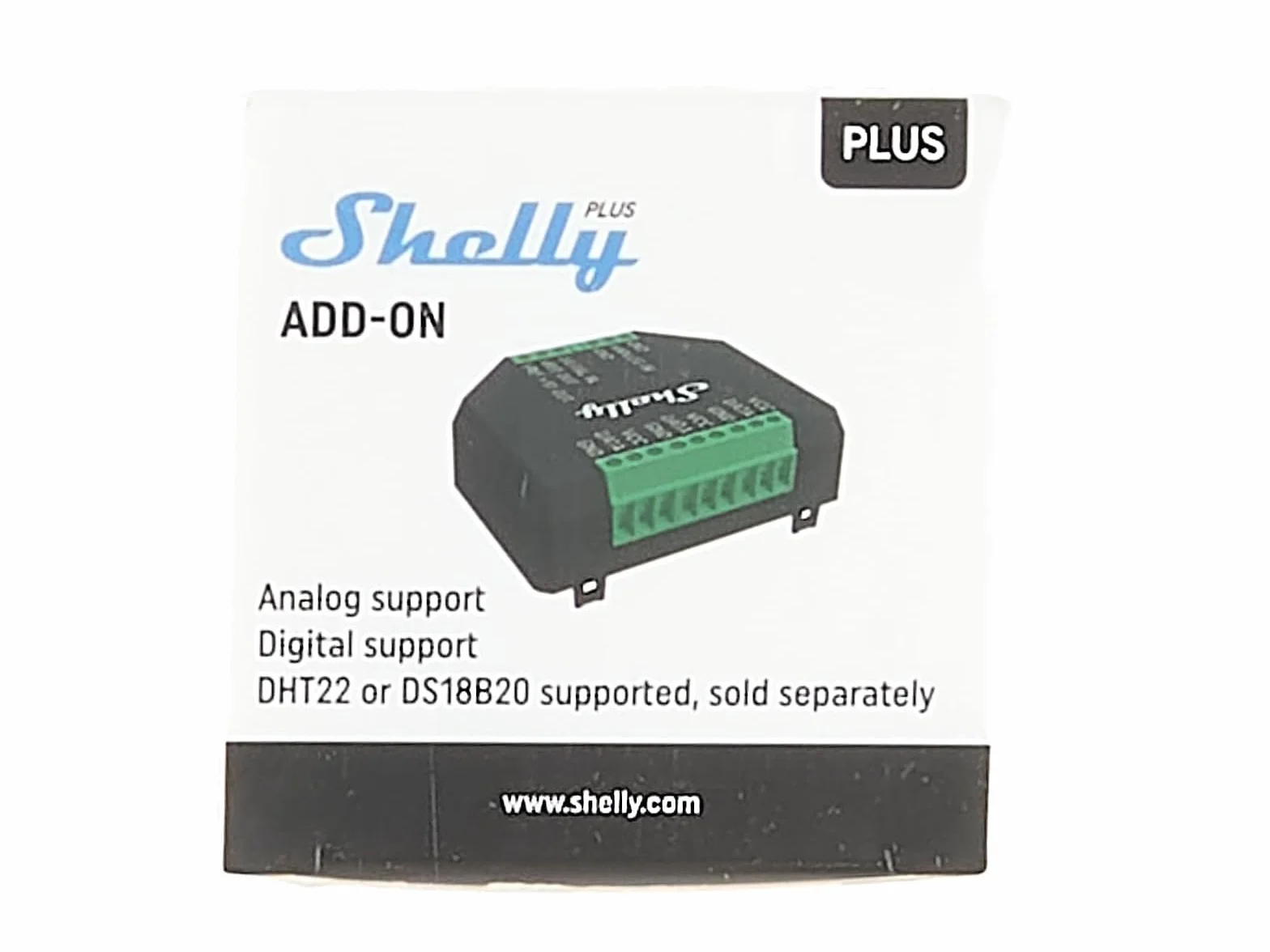 Shelly Plus - 2 relés Smart Home Interface Plus, control digital por WLAN y aplicación, automatización doméstica WiFi, 3,3 V, aplicable a sensores DS18B20 y DHT22