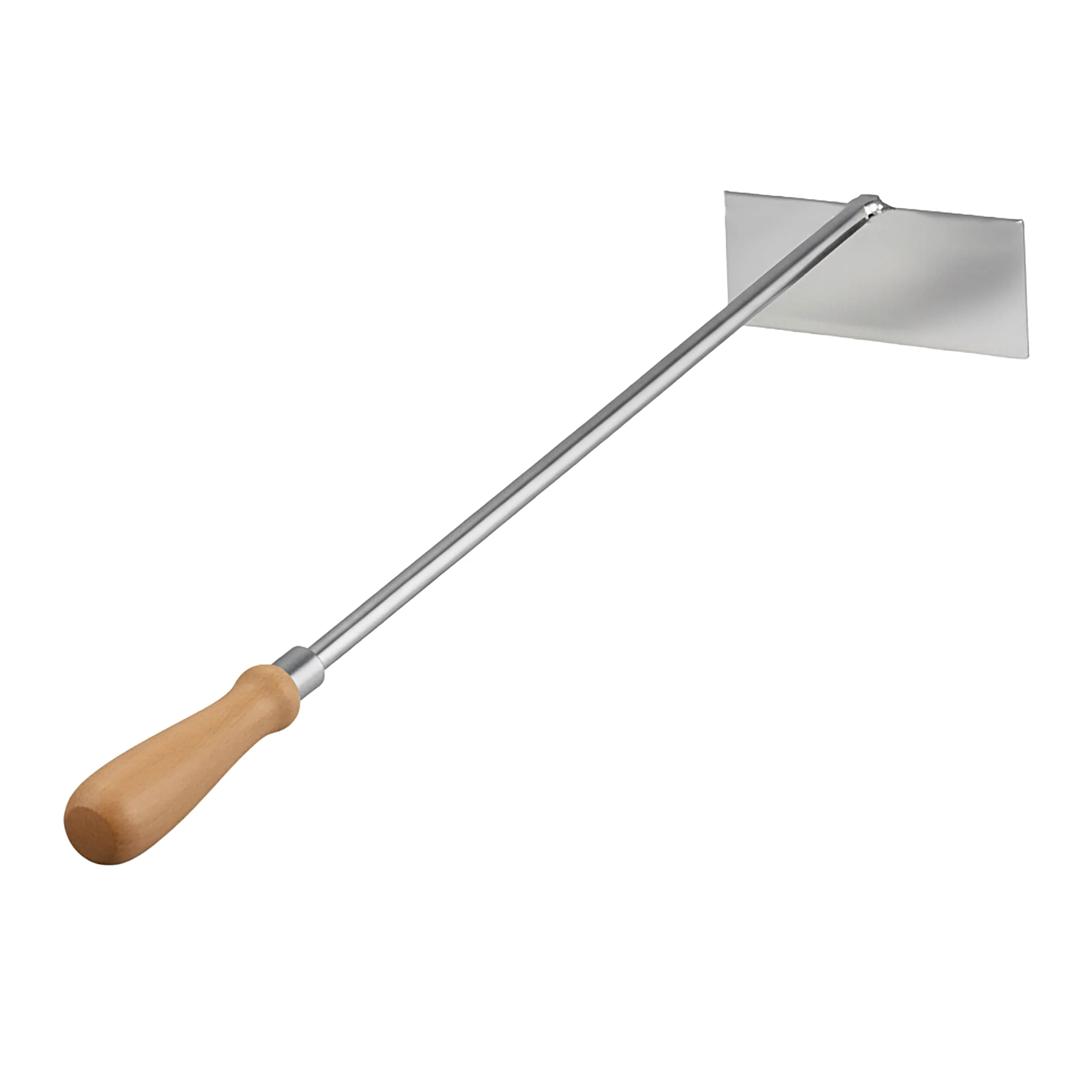 Rascador de Cenizas Relaxdays, Acero Inoxidable, Mango de Madera, 58,5 cm, Pala para chimeneas, Gancho para Cenizas.