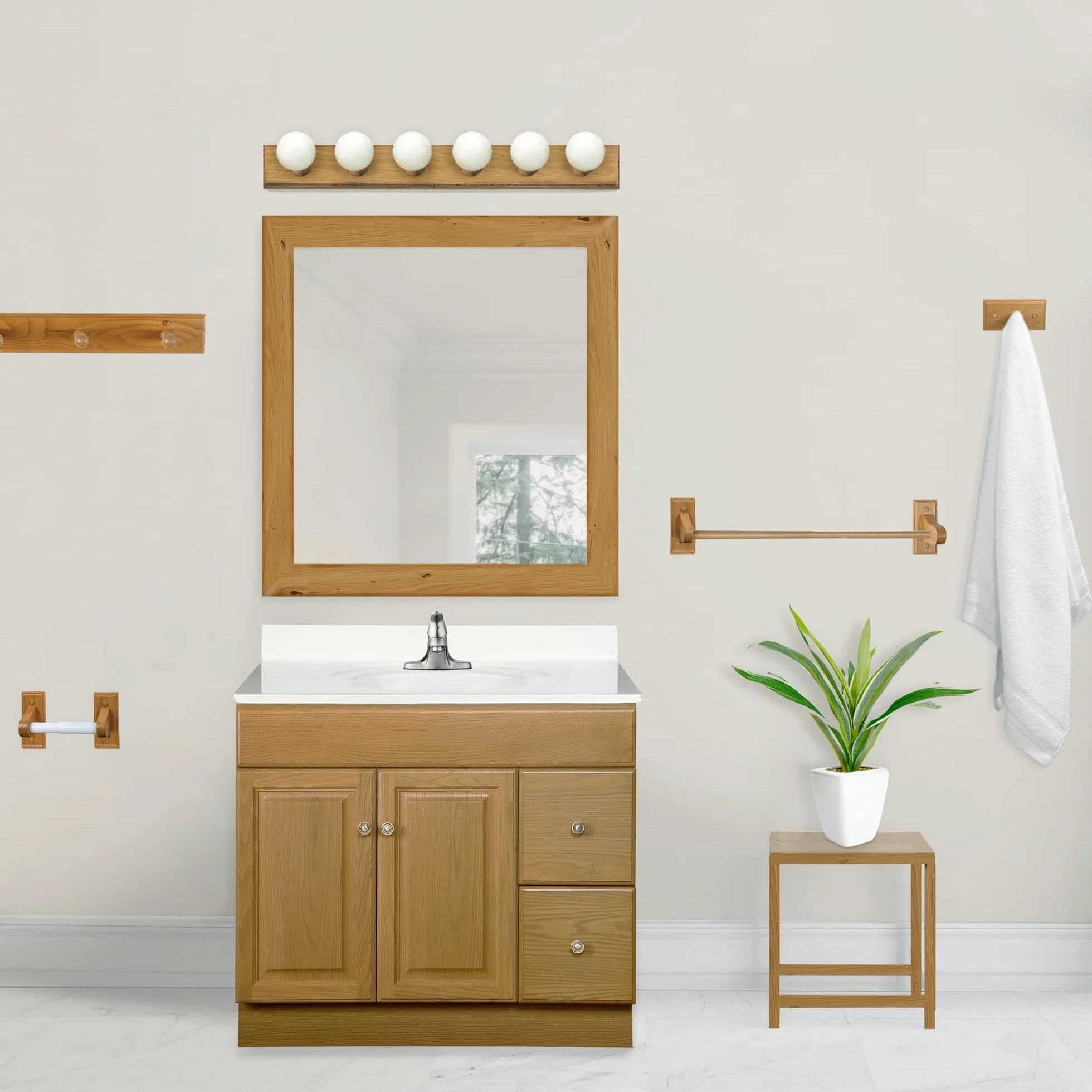 Design House Dalton Toallero 24 Pulgadas Acabado Roble Miel