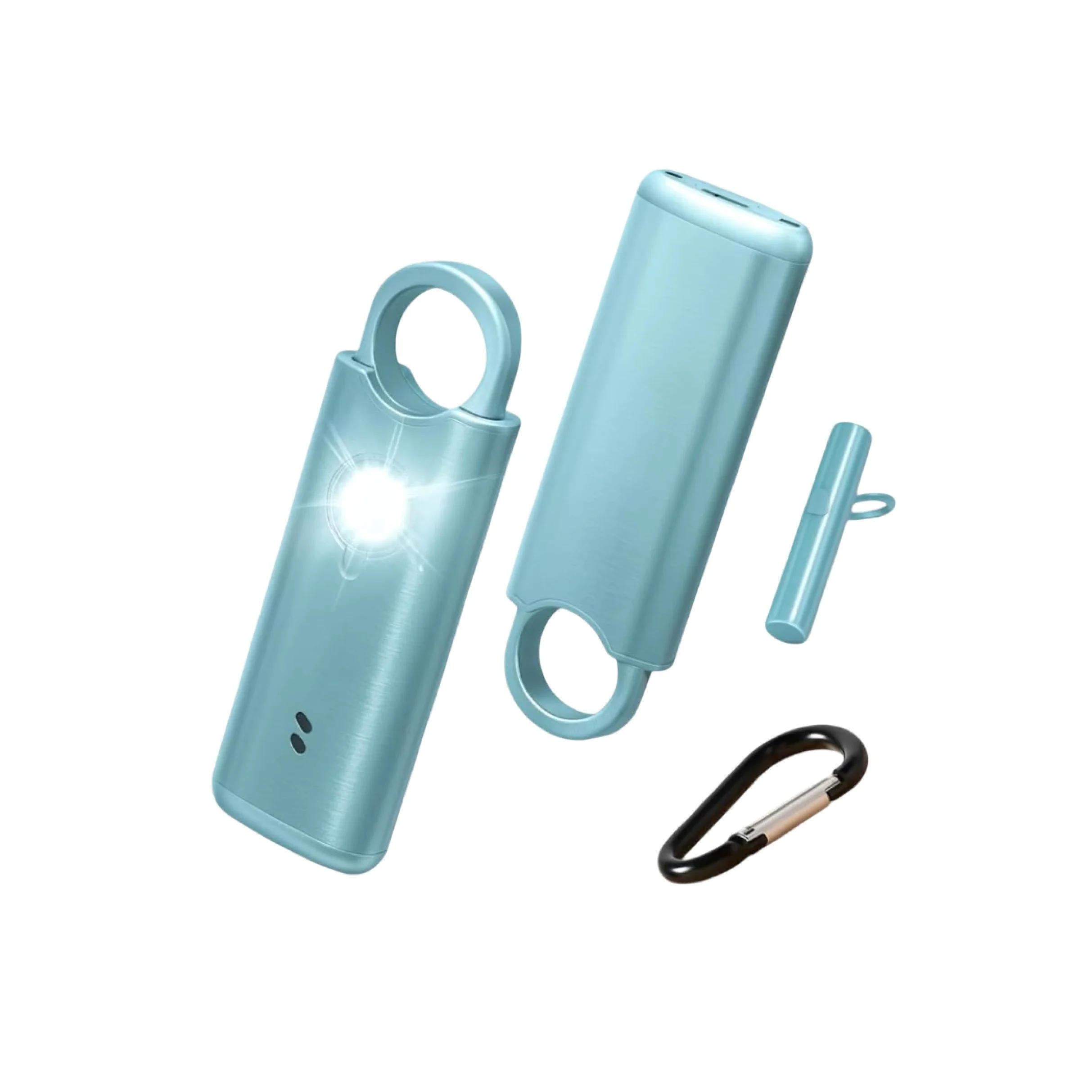 Voltek News Kit Alarma Metal Pestillo de Seguridad Mujer Defensa + Detector Puerta y Ventana Autodefensa Auto Alarma Mini Independiente + Silbato Emergencia Personal Lámpara Potente 135 DB, USB-C