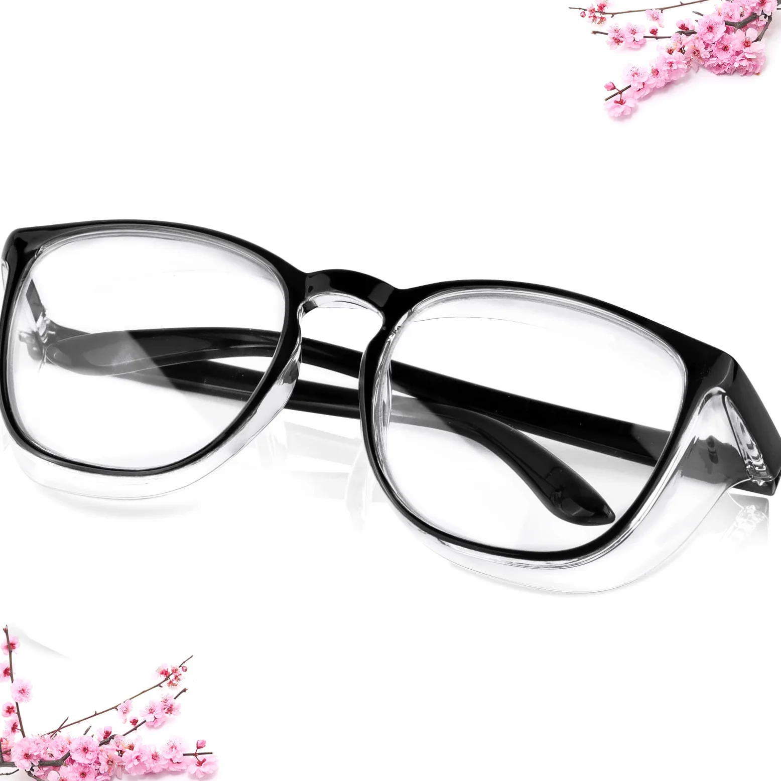 Gafas de seguridad para mujeres enfermeras anti niebla gafas de seguridad gafas protectoras (negro puro)