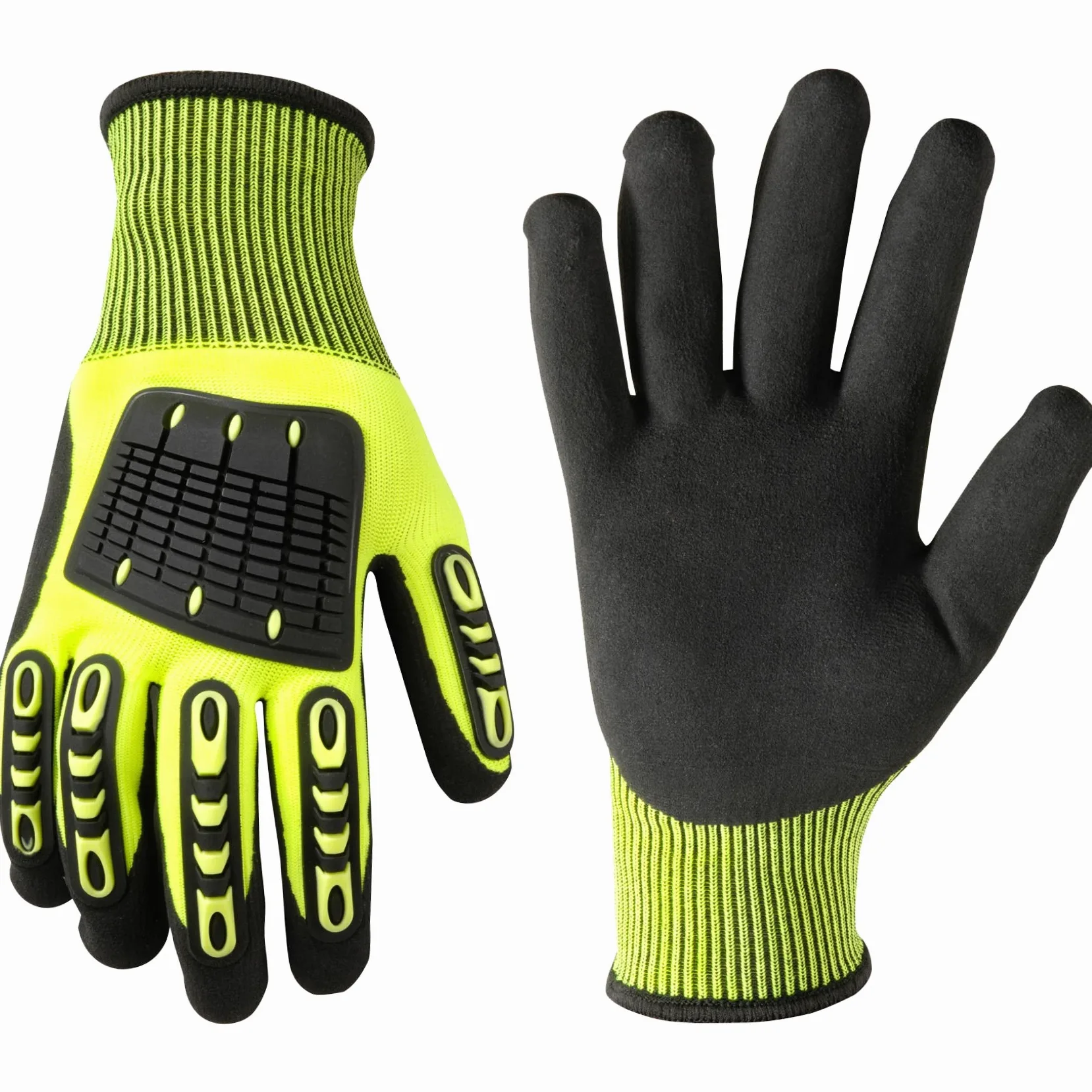 Wells Lamont impacto protección carcasa de poliéster de nitrilo guantes, 589XL
