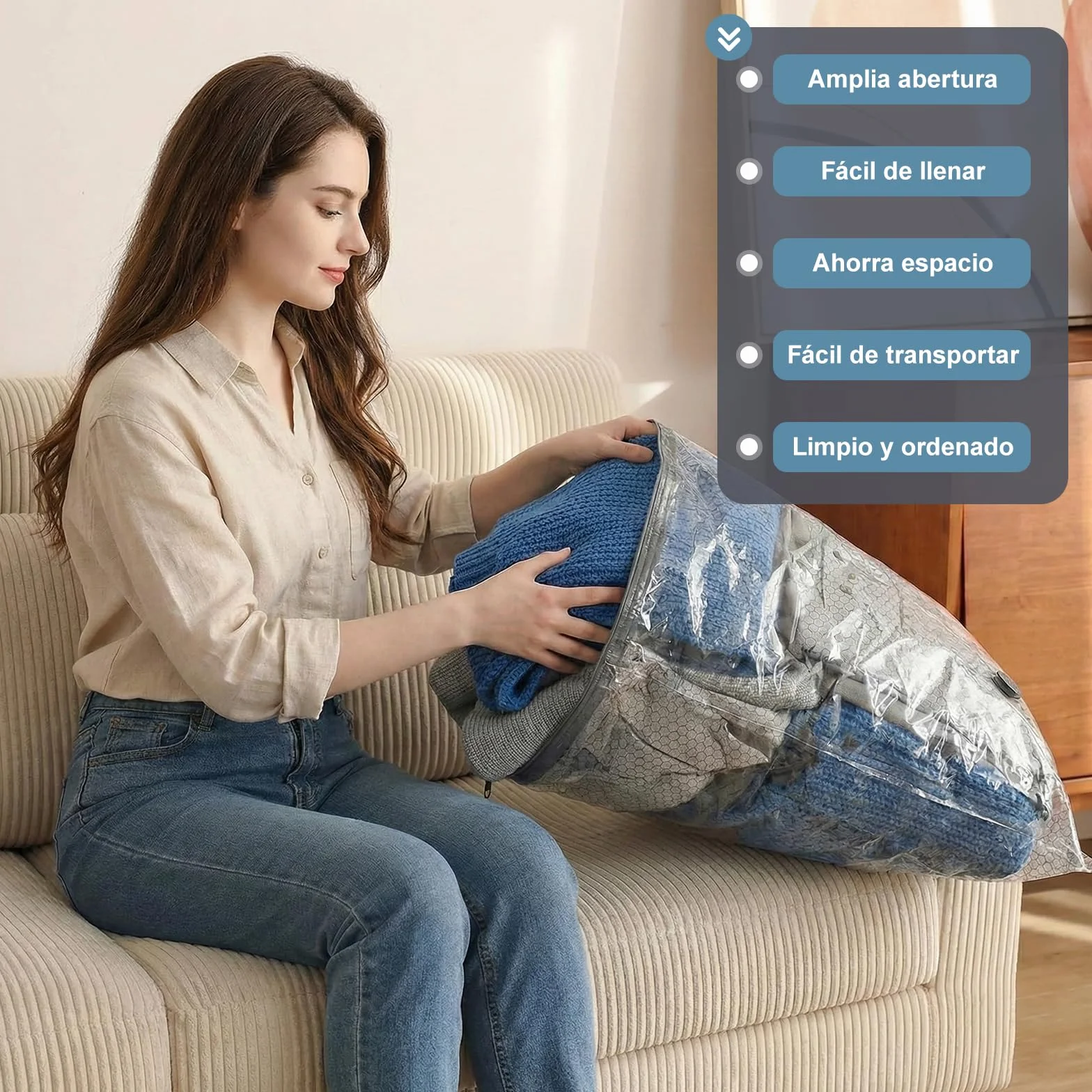 Carehabi Bolsas Almacenaje Ropa al Vacío 6 Piezas con Bomba Eléctrica Inalámbrica USB-C
