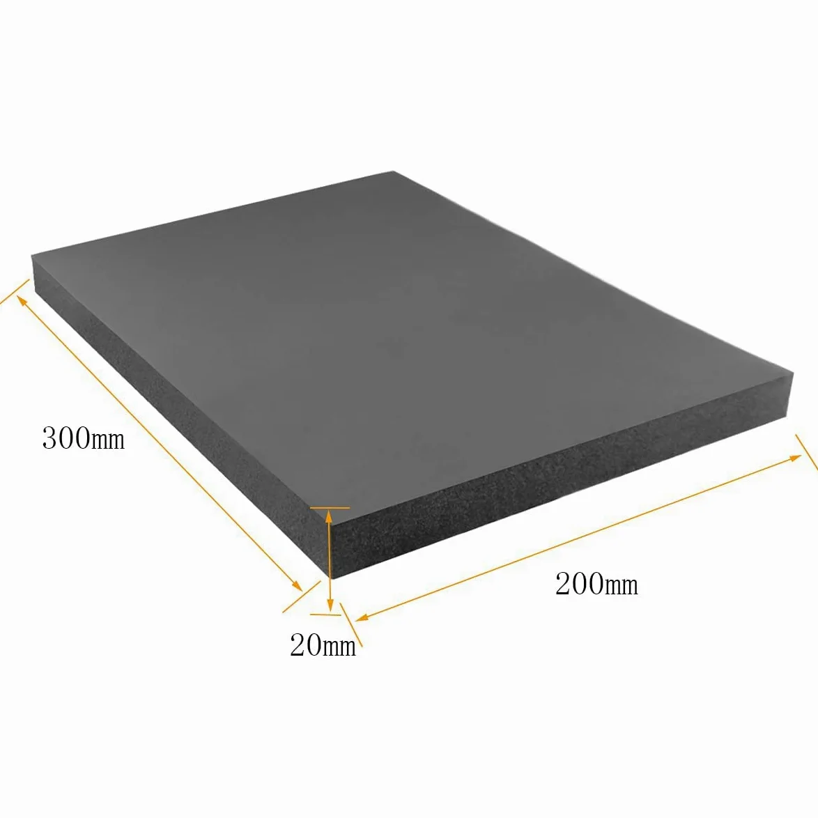 4 placas de espuma autoadhesivas, color negro, 300 mm de largo x 200 mm de ancho x 20 mm de grosor, con parte trasera adhesiva, alfombrilla antideslizante de espuma para muebles