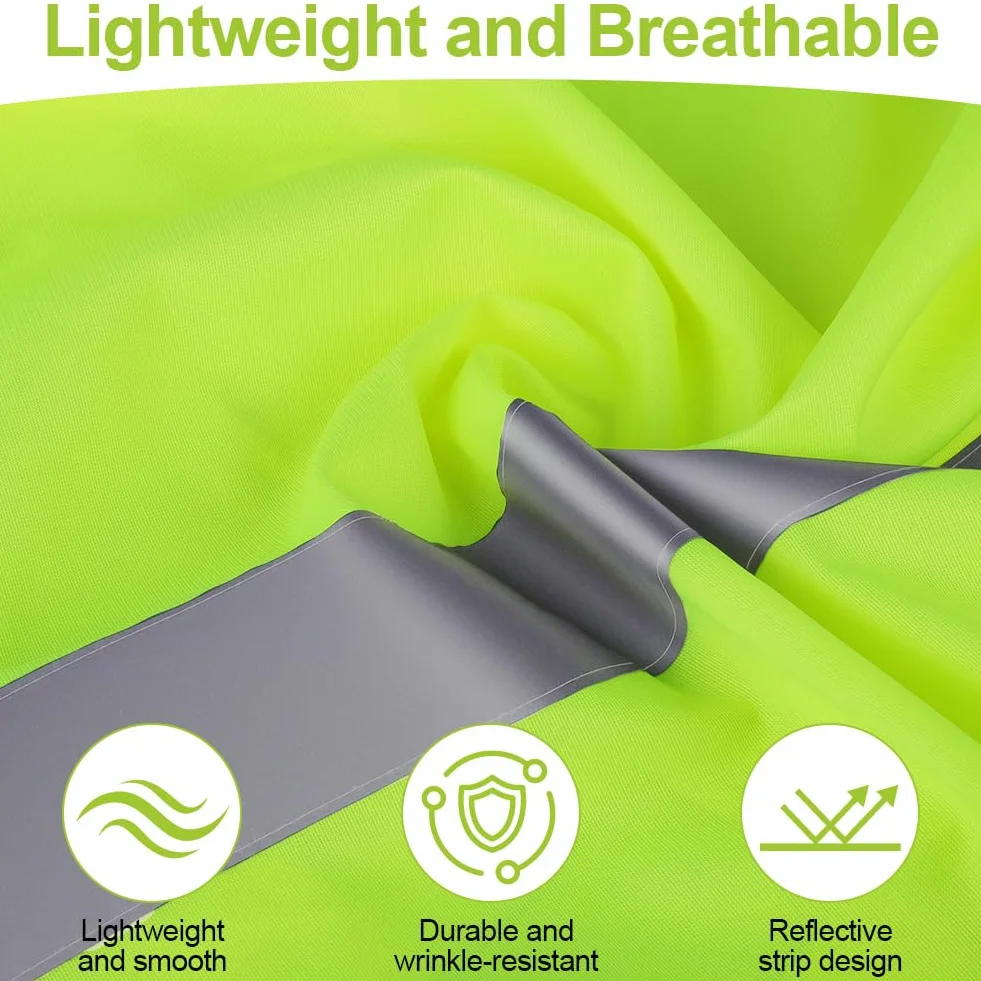 Chaleco de Seguridad Reflectante, Chaleco de Seguridad de Alta Visibilidad, Chaqueta de Chaleco Cremallera Brace Seguridad Teléfono Móvil Titular de Id de Bolsillo