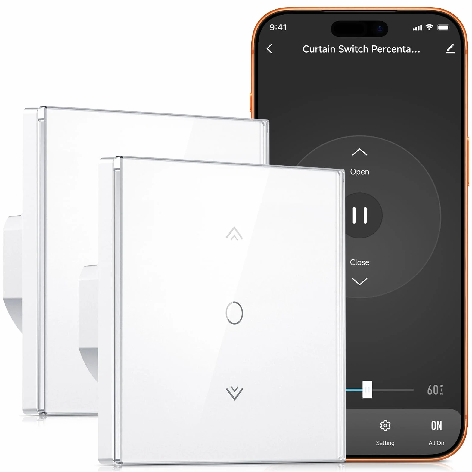 【Nuevo Chip】Alexa Interruptor Persiana Wifi, Etersky Interruptor de Persianas Inteligente, Persiana y Toldos Electricos WiFi, Interruptor Cortina Compatible con Alexa y Google Home, 2Piezas