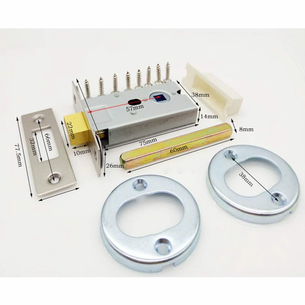 Serradura de puerta de acero inoxidable para baño, girar y soltar, con indicador de privacidad, cerrojo libre ocupado para inodoro, cuarto de baño
