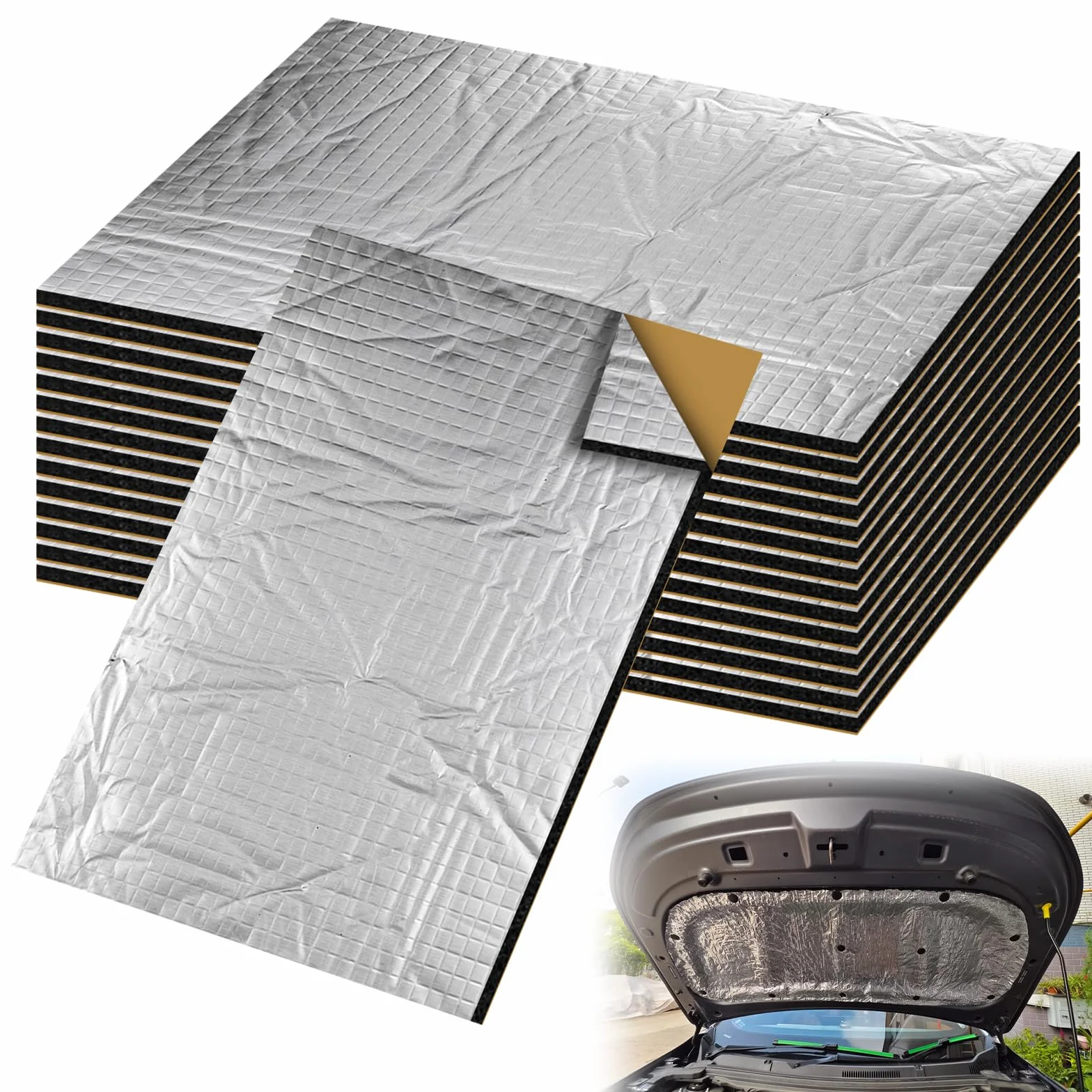 15 unidades de placas de aluminio butilo, 250 x 180 x 5 mm, autoadhesivas, aislantes ignífugas, resistentes al agua, para aislamiento acústico y aislamiento térmico en hogares y oficinas