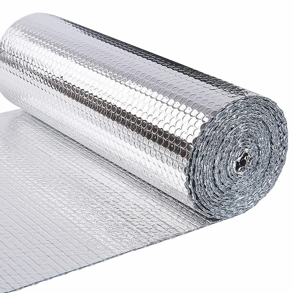 VOUNOT® Aislante Térmico Reflexivo 10 x 0.6 m Aluminio y Burbujas, Lámina Aislante Doble Cara