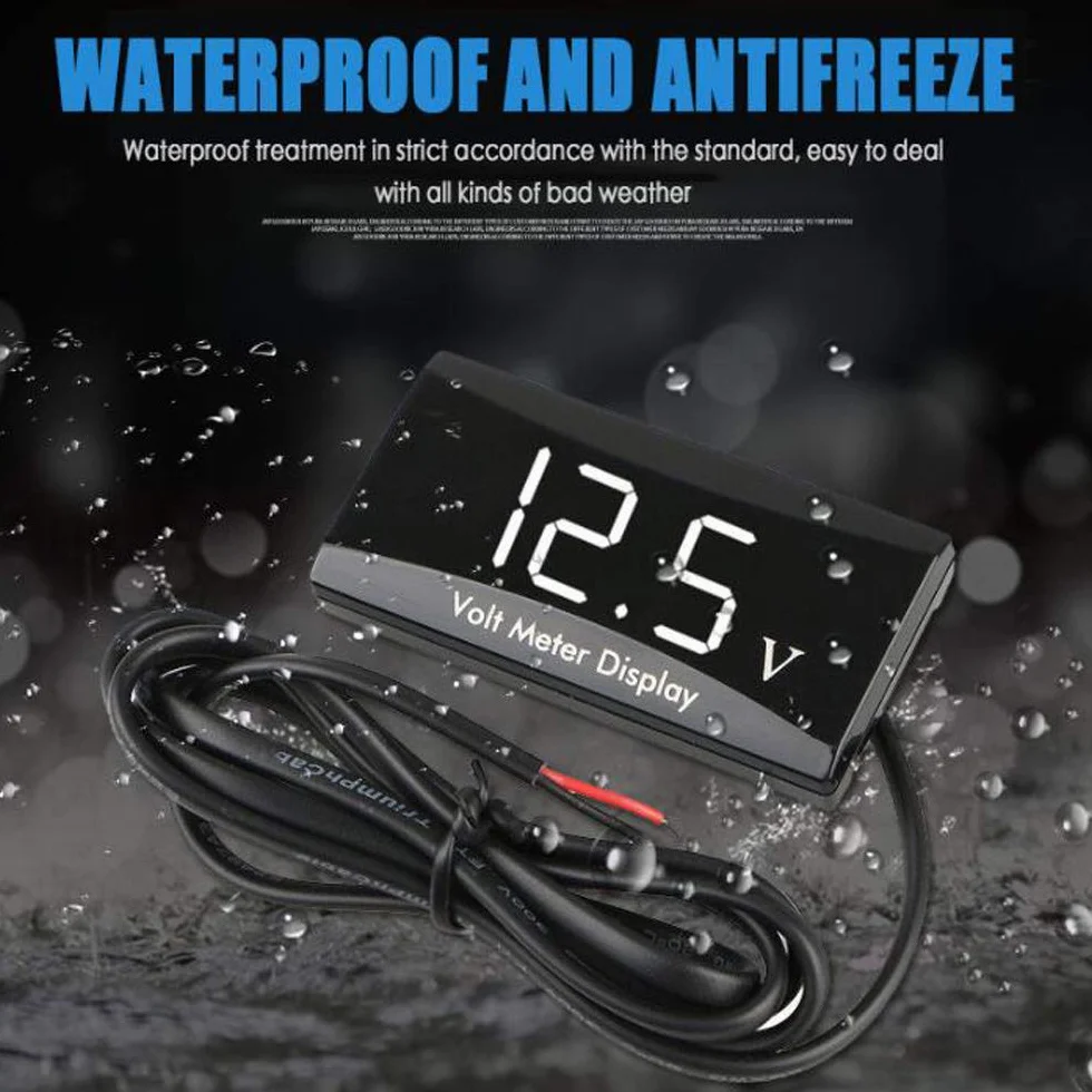 Greluma Voltímetro Digital Impermeable 12V LED para Coche Motocicleta