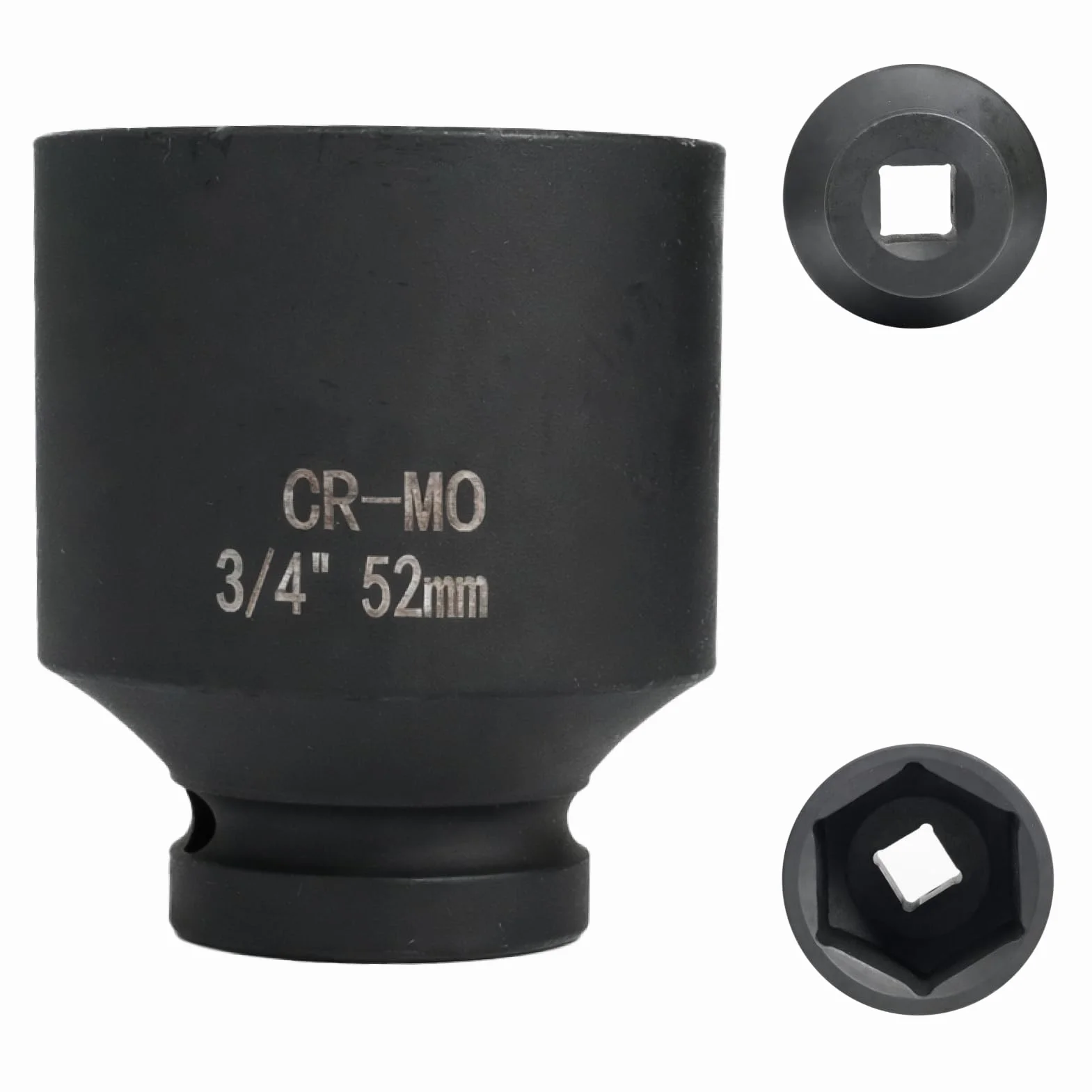 llave vaso 52mm 3/4" 6 caras, llave vaso 52 mm 3/4, acero de cromo y molibdeno, CR - MO (52mm)