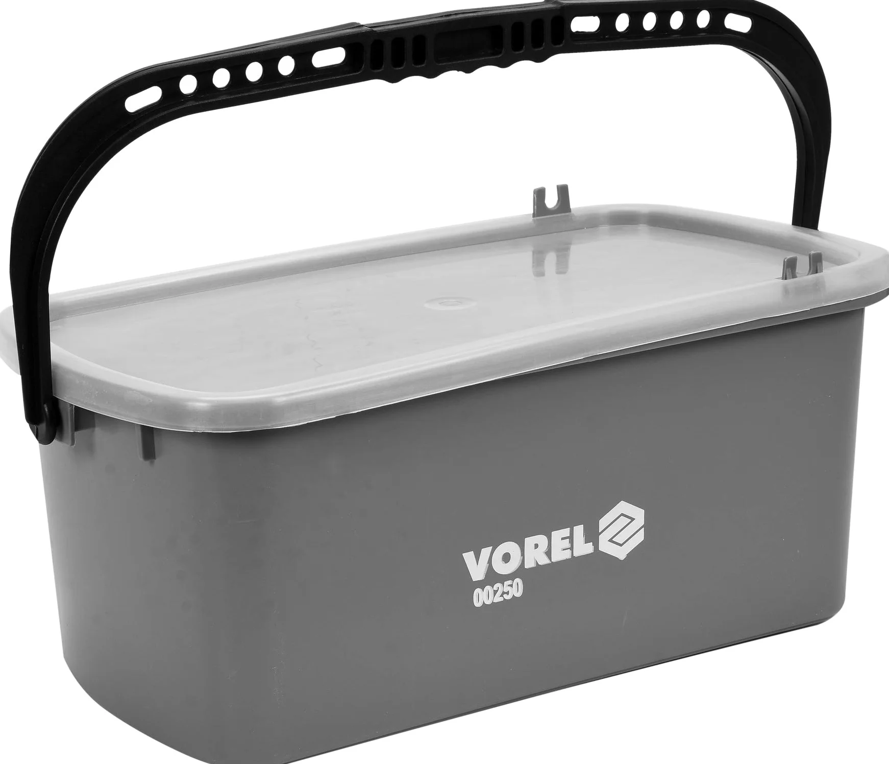 Vorel Juego de lavado de azulejos profesional de 10 litros, 4 piezas, con accesorio para rollos, tabla de lavado, cubo y rejilla, acabado estable, 23 x 42 x 19 cm