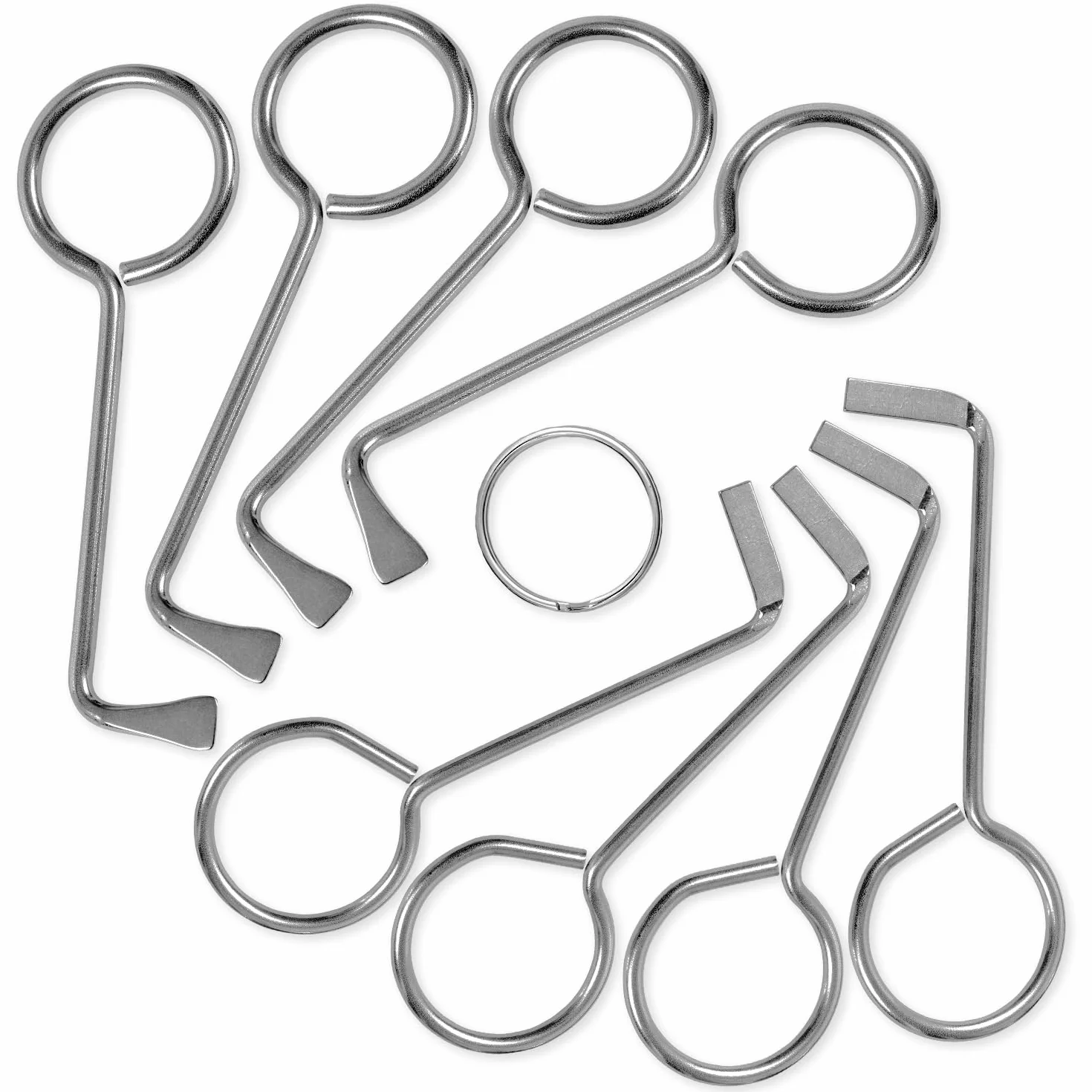 MULTIPICK Juego de ganzúas profesionales - [8 unidades fabricadas en Alemania] Llave universal – Abre casi cualquier puerta – Juego de ganzúas de barba, herramienta de apertura de dirichetet, llave