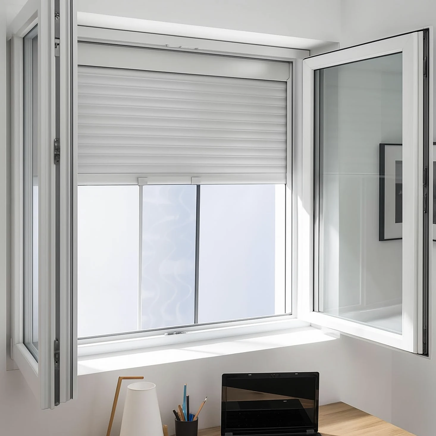 TIENDA EURASIA - Mosquitera Extensible para Ventanas, Marco de Aluminio, Medida de 70-130 cm x 50 cm alto, Mosquiteras para Ventanas, Adaptable a Todos los Marcos