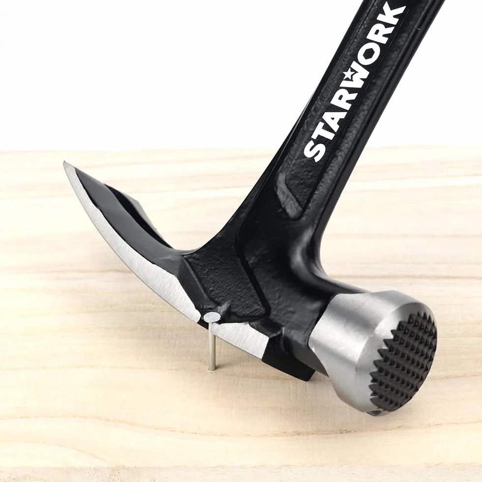 STARWORK True Mecanic - Martillo de acero con mango de acero, mango de acero, antivibración, 623 g