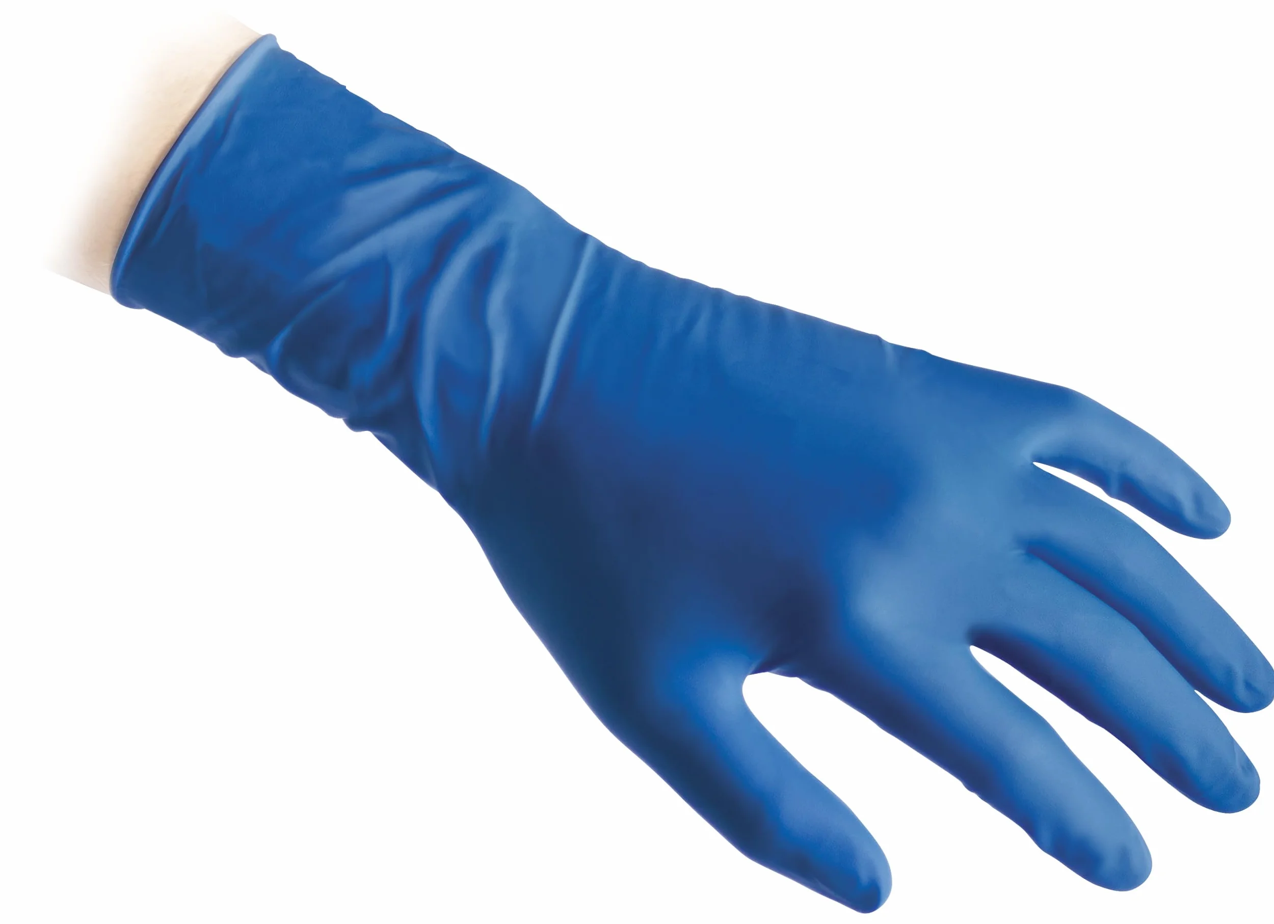 Reflexx R98/M "hirisk", alta resistencia sin polvo guantes de látex Gr 18,5, tamaño M, azul (Pack de 50)