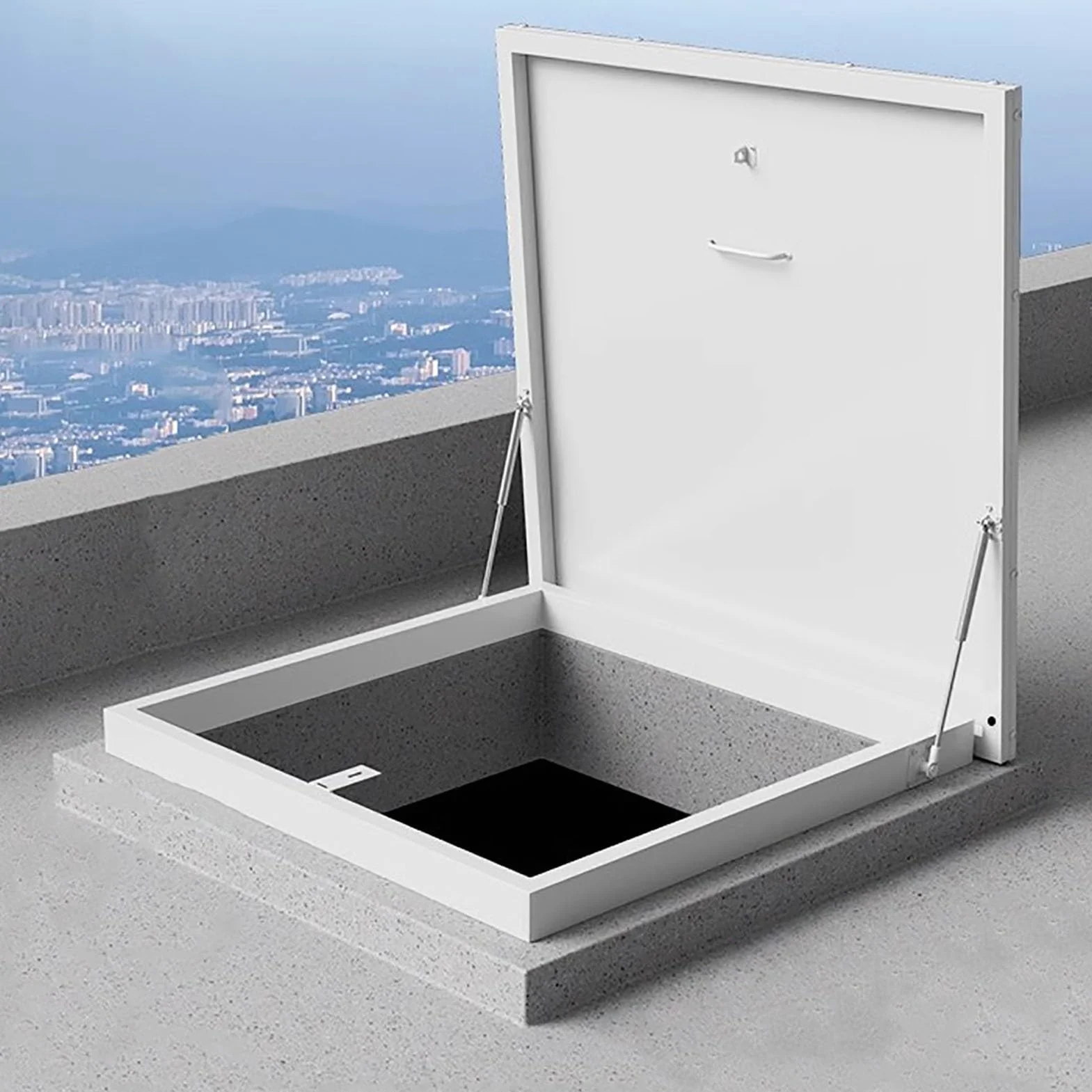Claraboya Trampilla de Techo Puerta Antirrobo de Acero, Tragaluz de Techo Tragaluz de Techo Trampilla de Mantenimiento de Techo, Tapa de Trampilla de Mantenimiento, Trampilla de Cubierta(75x75cm(29.25