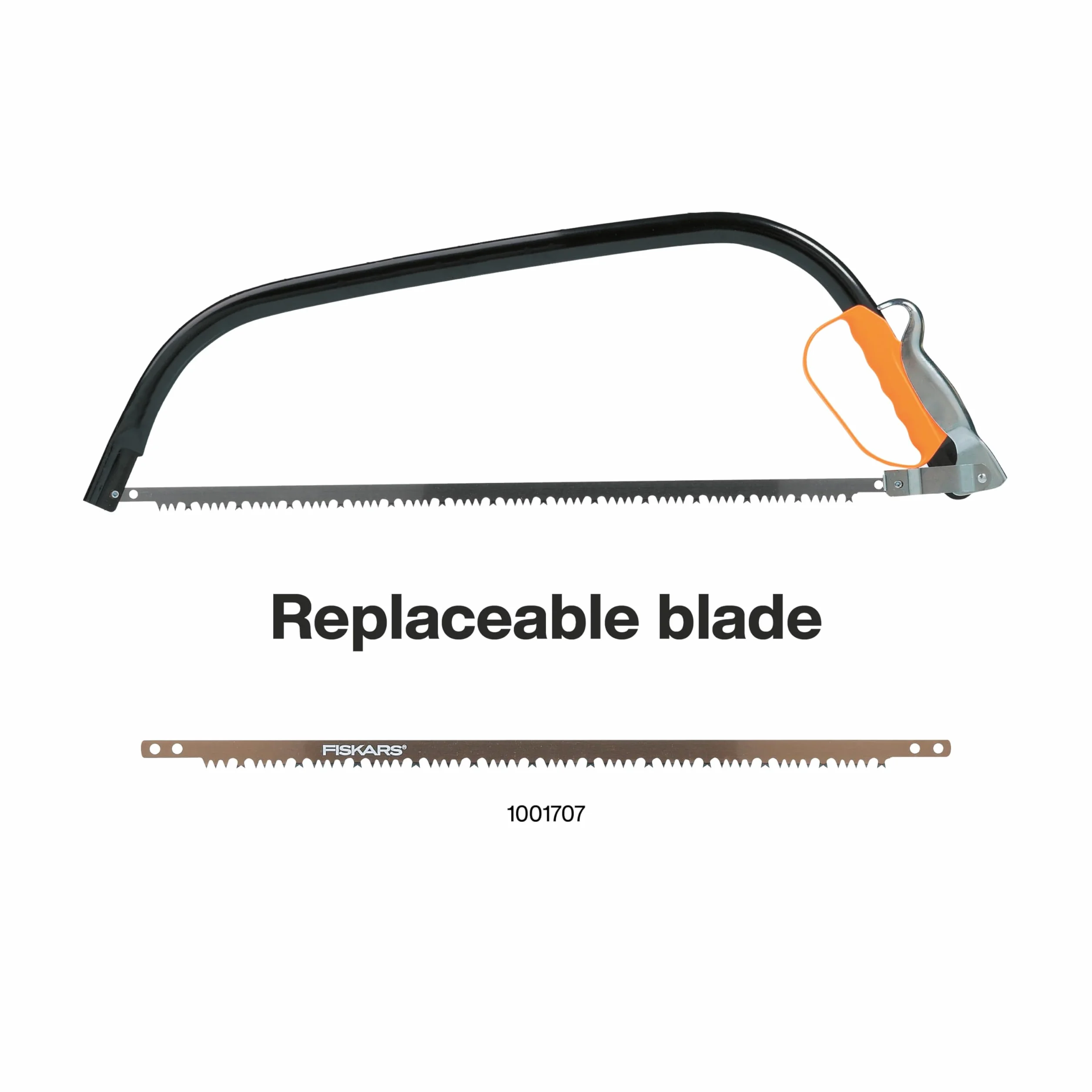 Fiskars Sierra de arco para madera verde, Cuchilla fija, 70 cm, Acero, Negro/Naranja, SW31