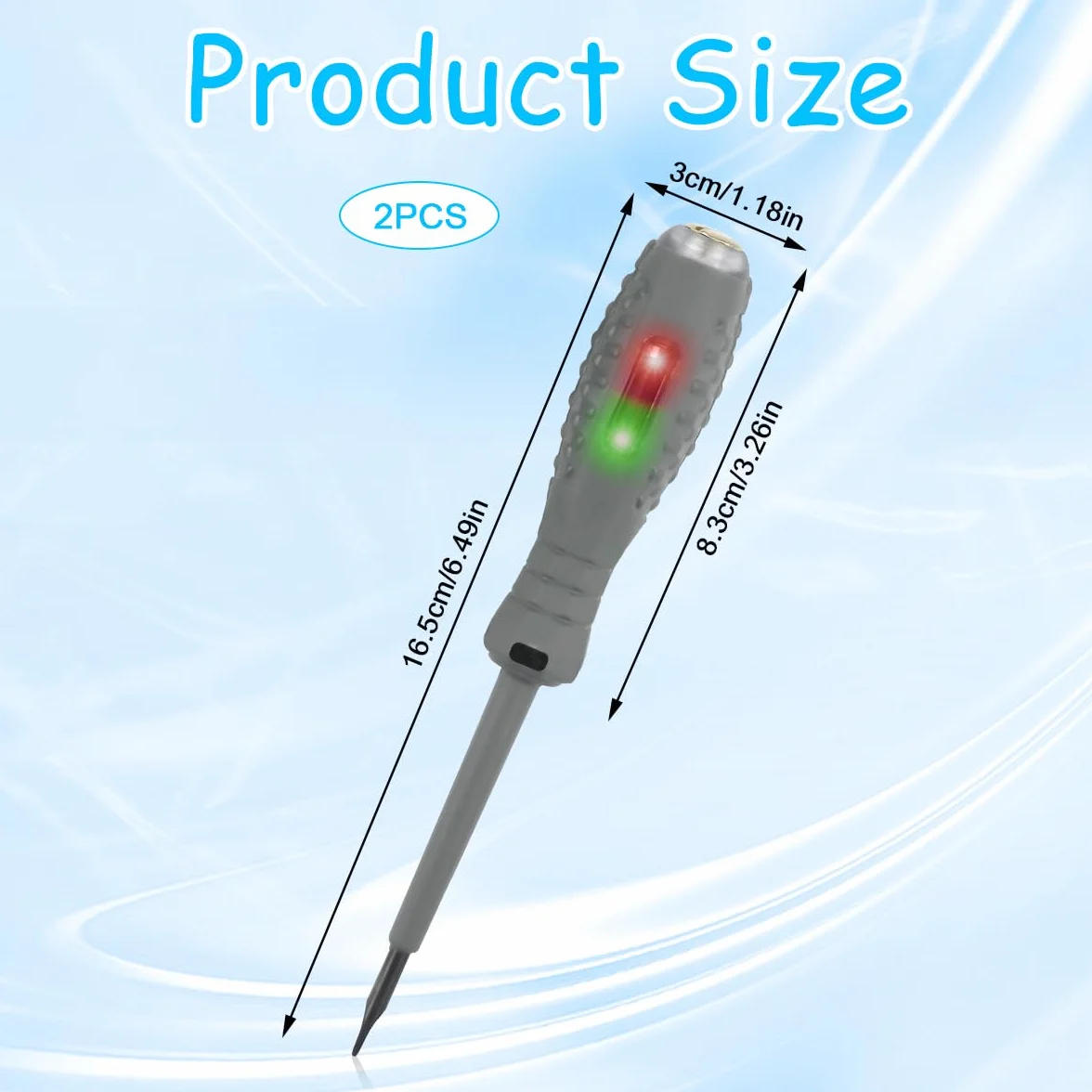 2 Piezas Probador de Voltaje con Destornillador,Herramienta de Prueba Eléctrica,Bolígrafo Probador de Voltaje Sin Contacto,con Rango CA 70V-250V, /Cero,Destornillador Estrella y Plano