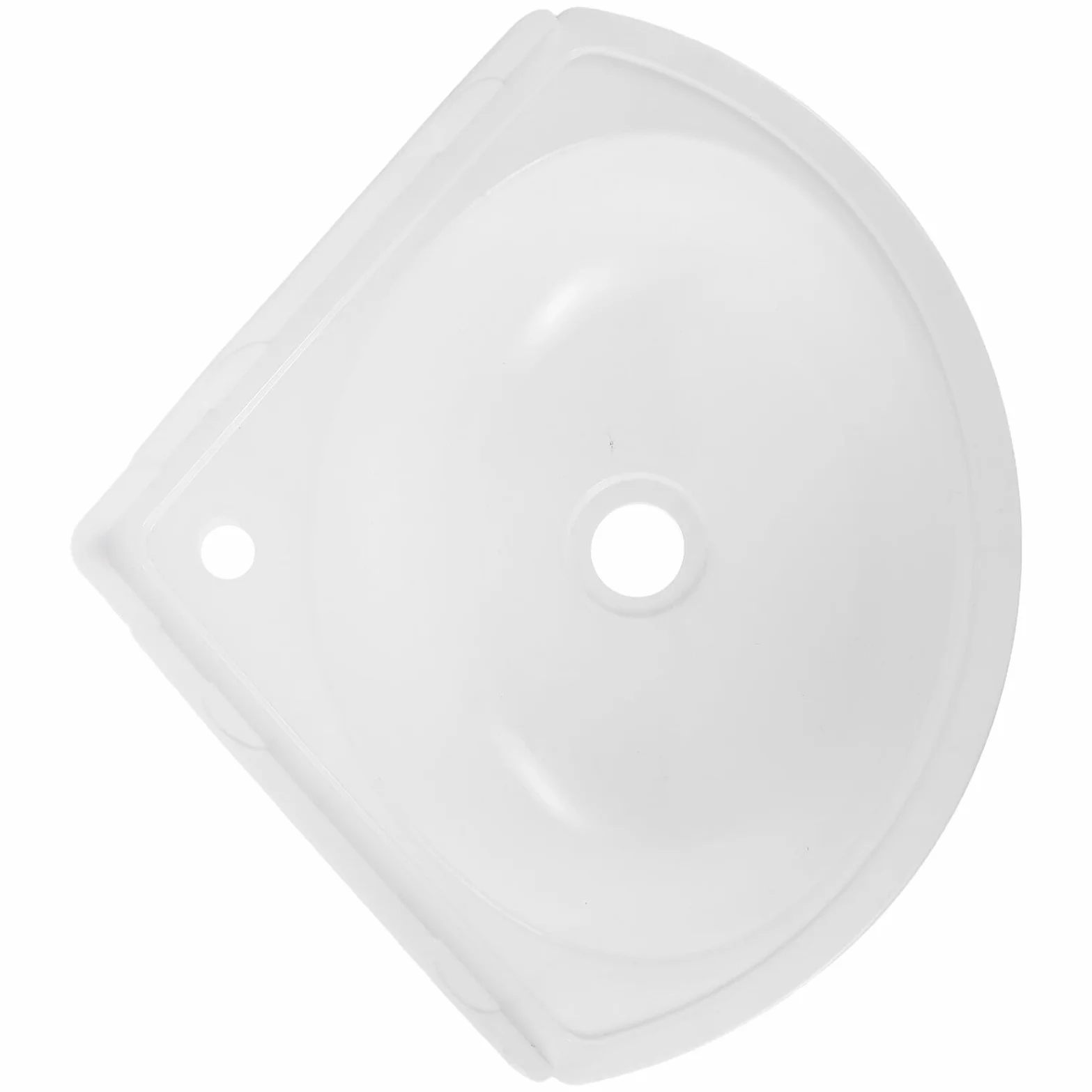 Gatuida Lavabo de Esquina Triangular Pequeño Blanco, Montado en Pared, Ligero Plástico, Adecuado para Baños Compactos y Espacios Reducidos