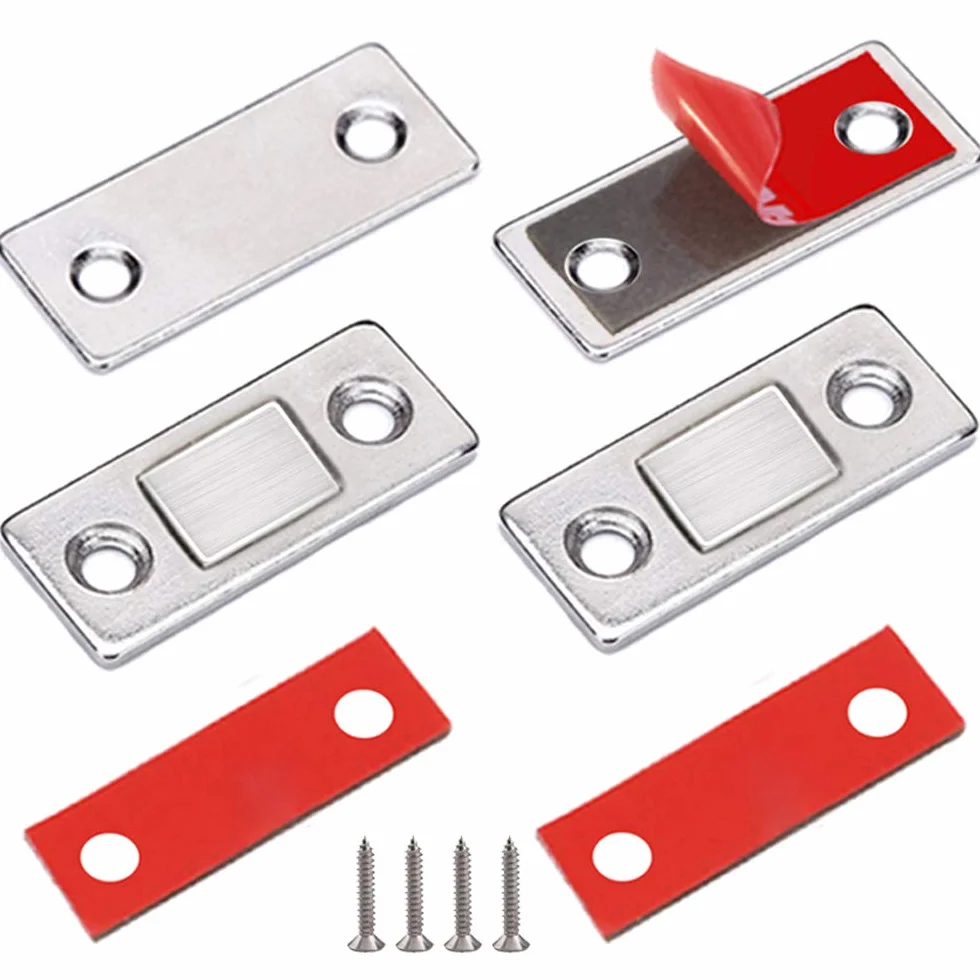Iman Puertas Armario Jiayi 2 Pcs Cierre Magnetico Ultra-fino Pestillo Puerta Corredera Armario, Iman Adhesivo de Cocina Mueble Cierre Cajones Alacena Clausura