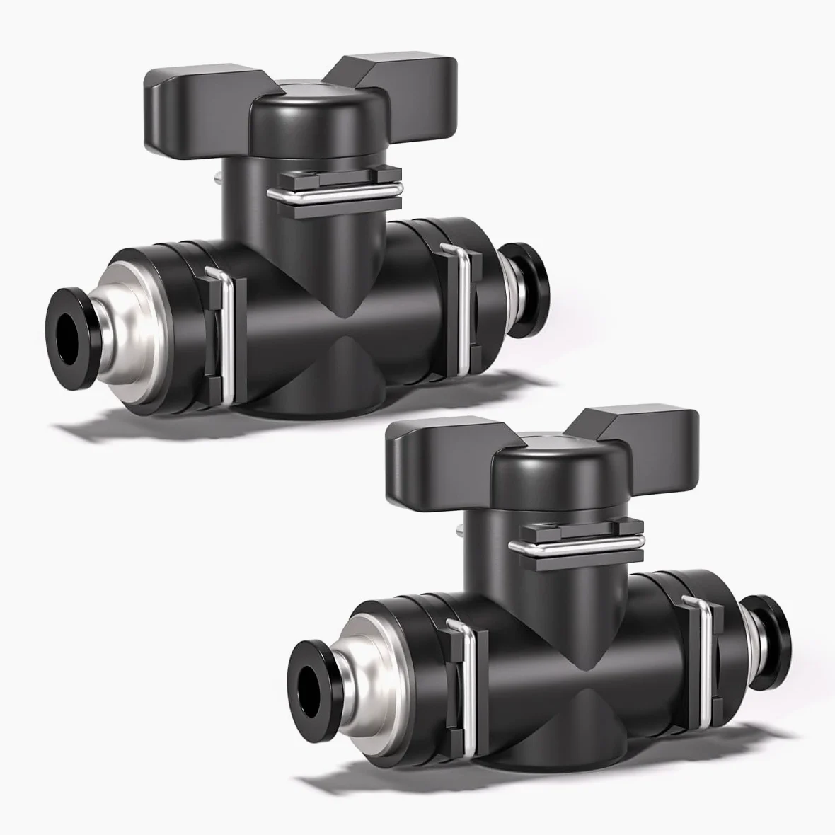 10 Piezas 8mm Negro Recta Neumática Control de Flujo de Aire Válvula de Bola de Empuje para Conectar Racor Neumático