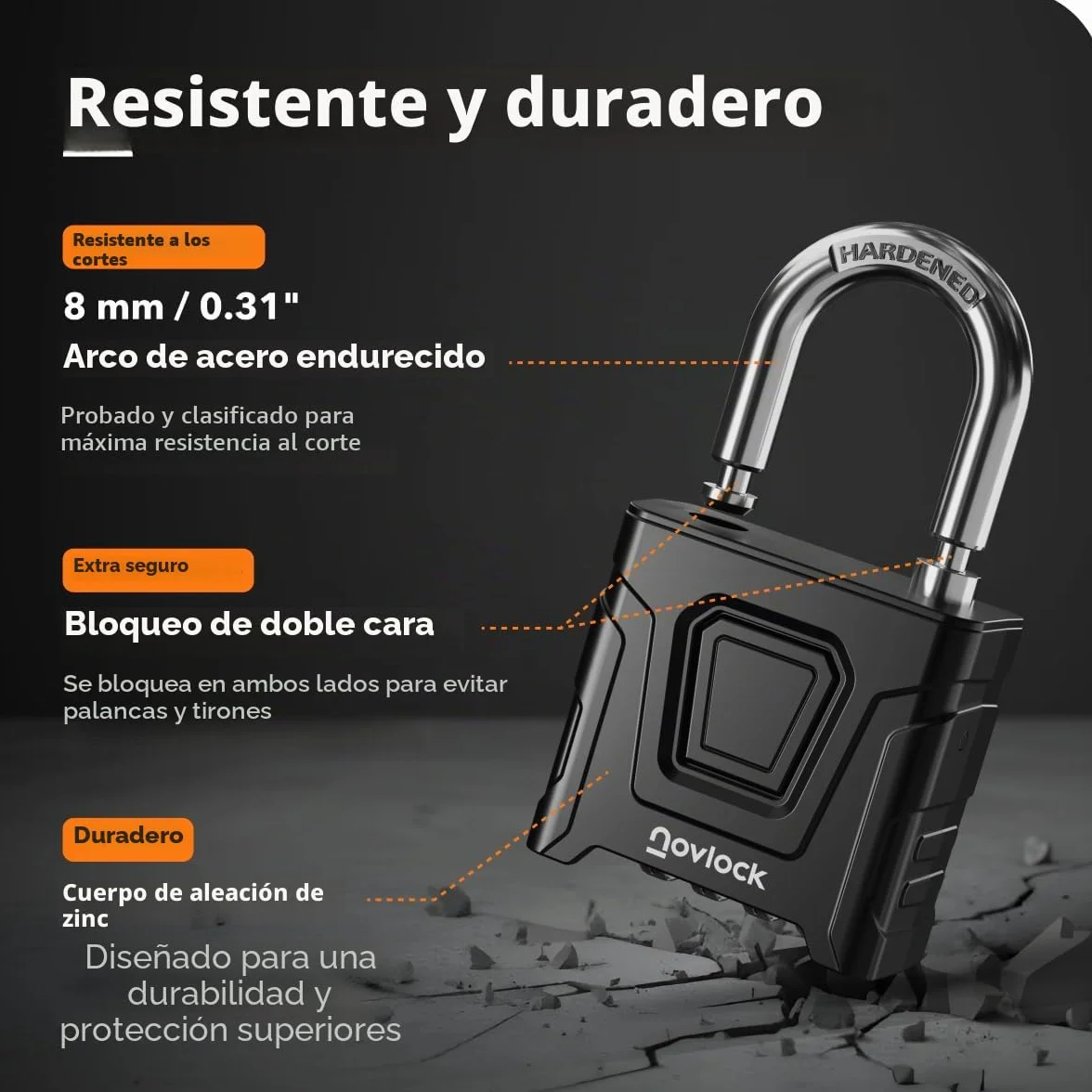 Candado de combinación de alta resistencia para exterior – impermeable, arco de 8 mm resistente al corte – para portones, vallas, cobertizos, trasteros, taquillas y armarios – pack de 1, negro