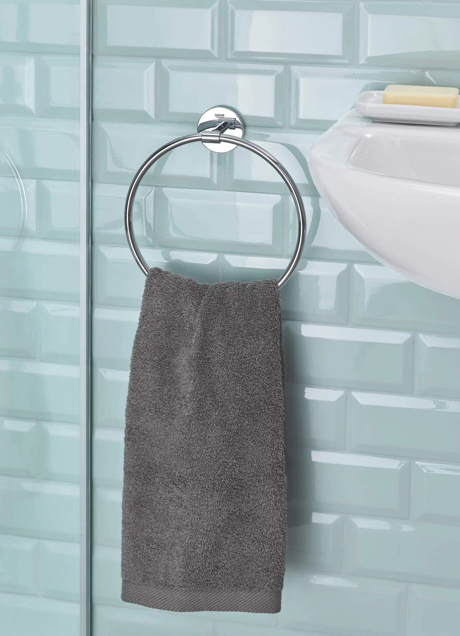 Grohe BauCosmopolitan Toallero Plata Cromado Ref.40460001