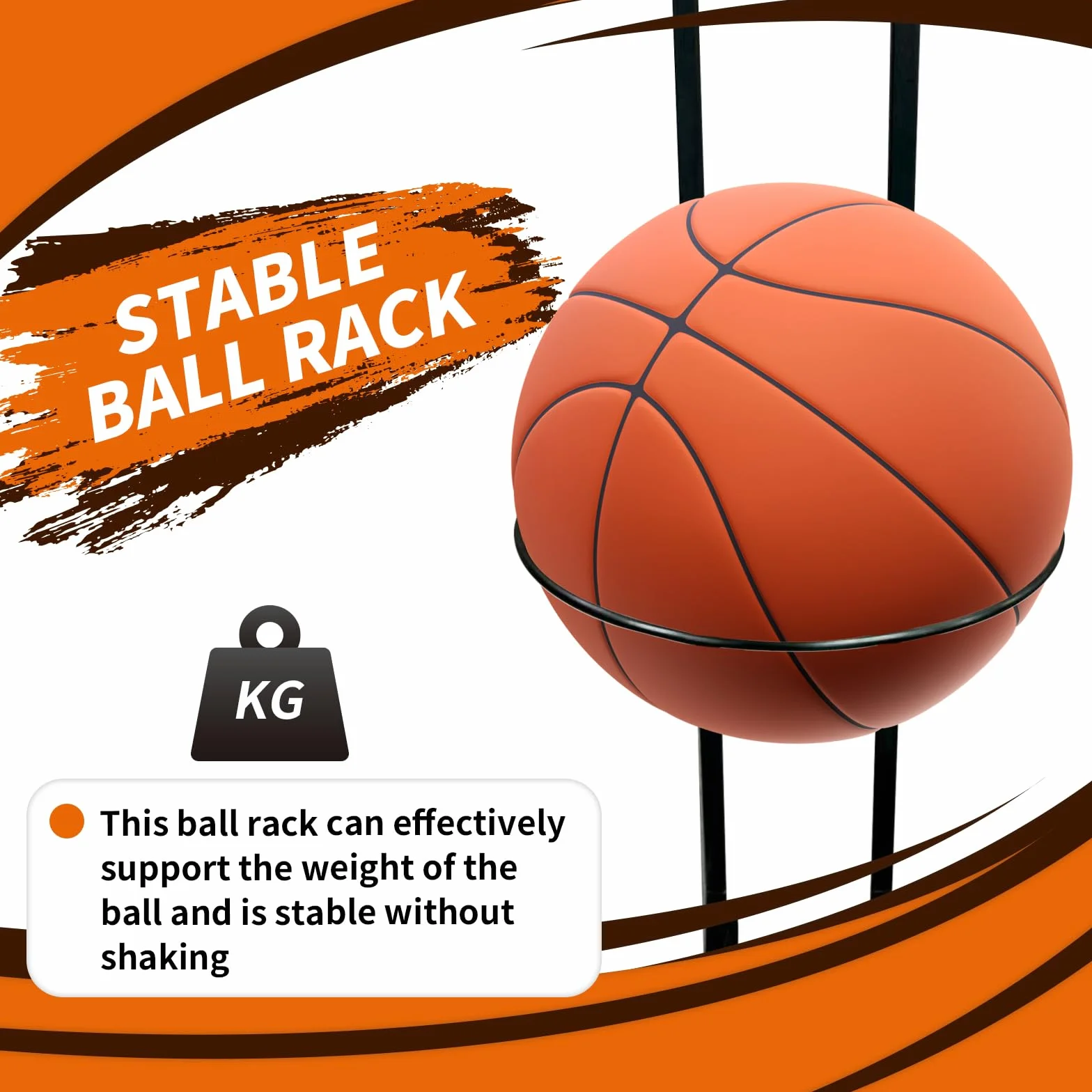 Soporte para Bolas, Soporte Balon Futbol Vertical de 5 Niveles de Metal de Almacenamiento para Bolas de Baloncesto, Estante de Bolas de Interior para Pelotas de Voleibol Deportivas