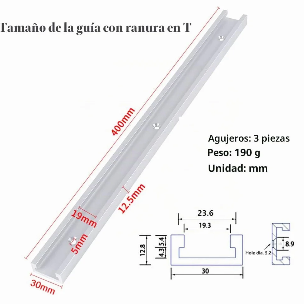 2 piezas T Track Mitre Track Jig Fixture Ranura y 2 piezas Juego de abrazaderas de sujeción rápida de metal