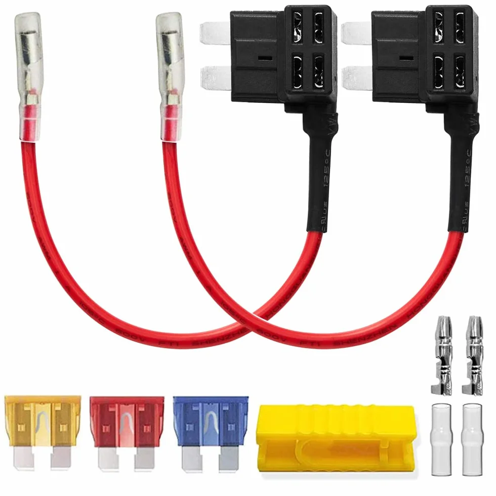 Guuzi Add-A-Circuit ACU 12V-24V Adaptador de Fusible Estándar con Arnés de Cables y Portafusibles Mediano