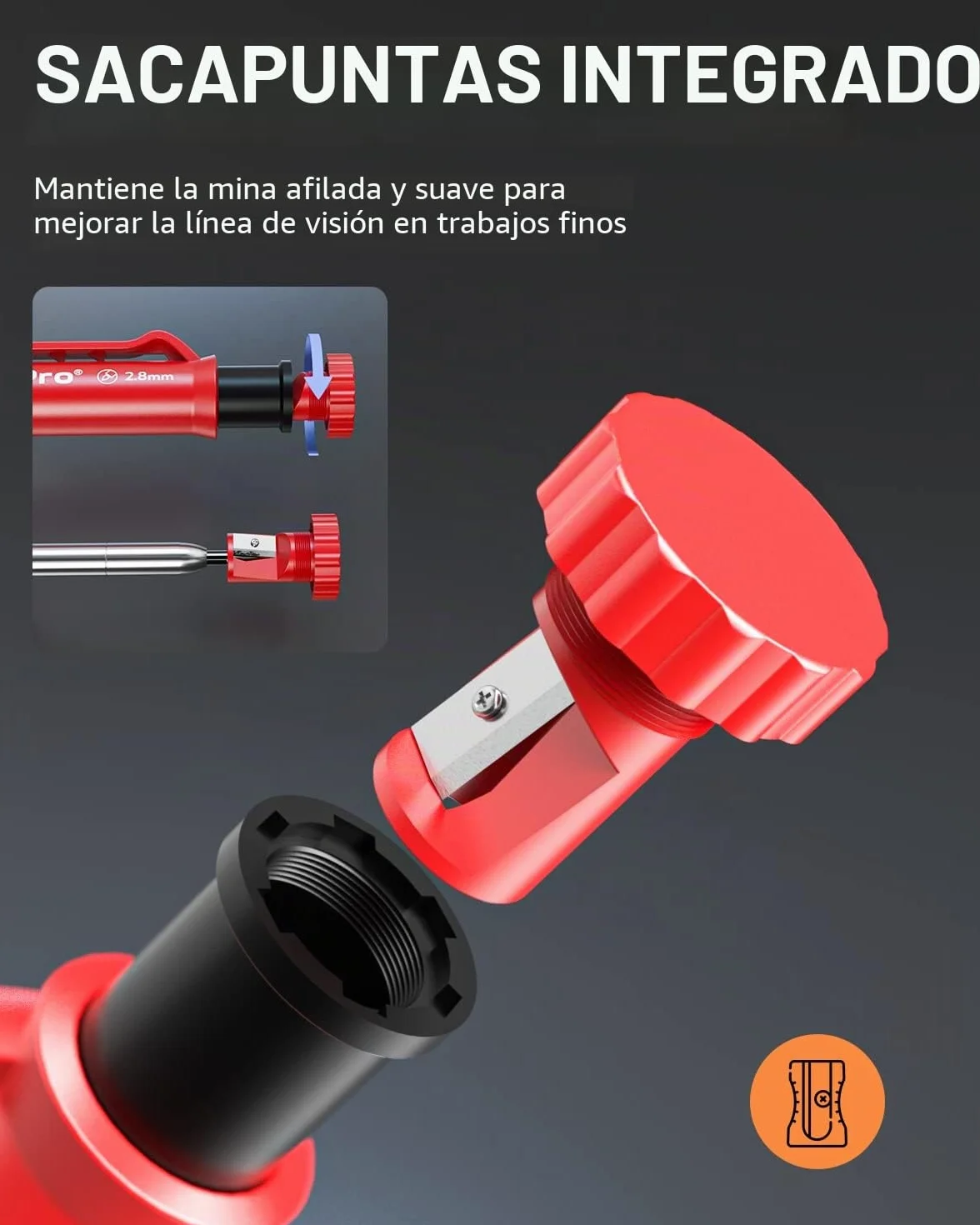 Nicpro 16 lápices mecánicos de carpintero con 42 recargas y herramienta de carburo, marcadores de agujero profundo, lápices de construcción para carpintería resistente