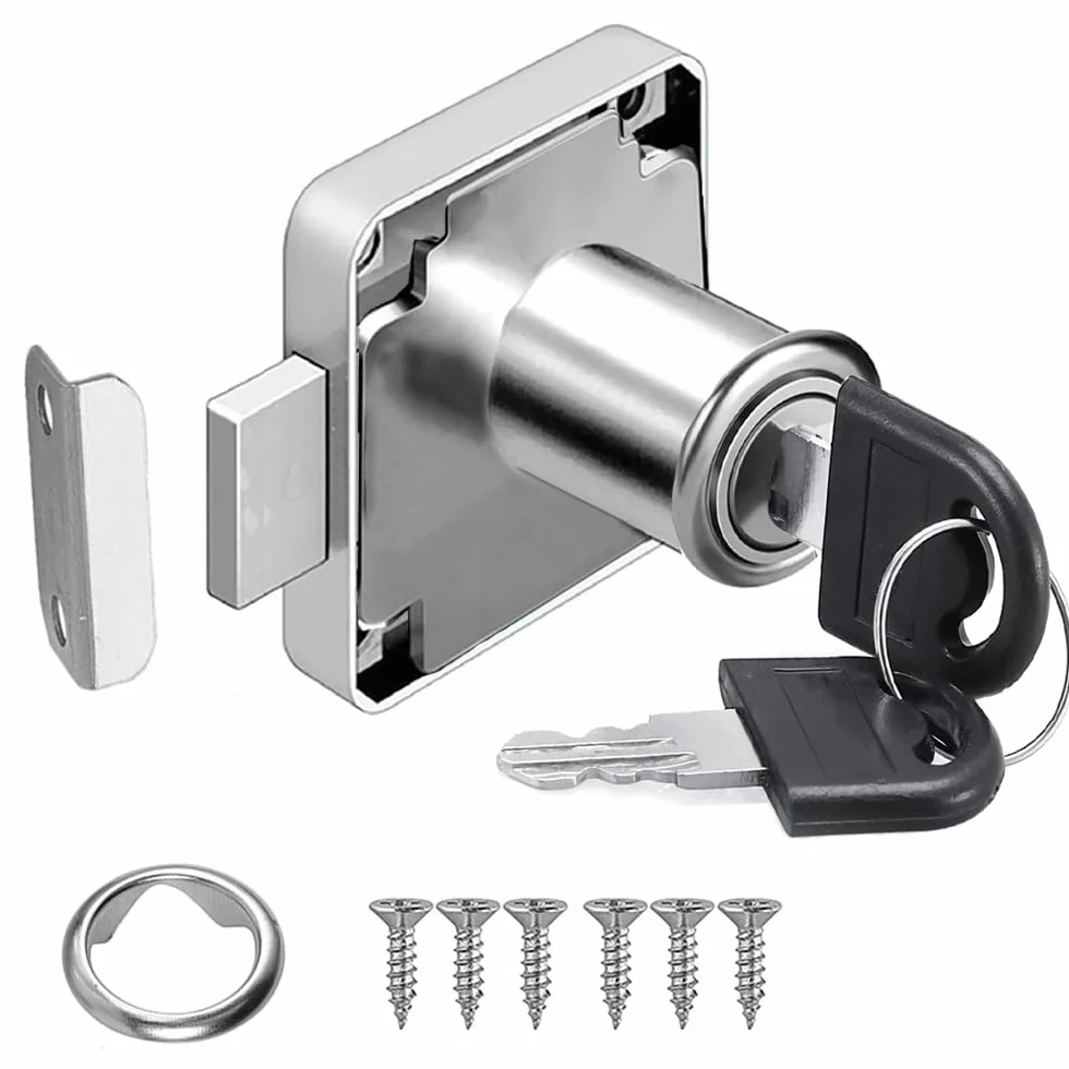 Cam Lock 22mm Cerradura de Seguridad para Gabinete con Llave Muebles Armario Buzón