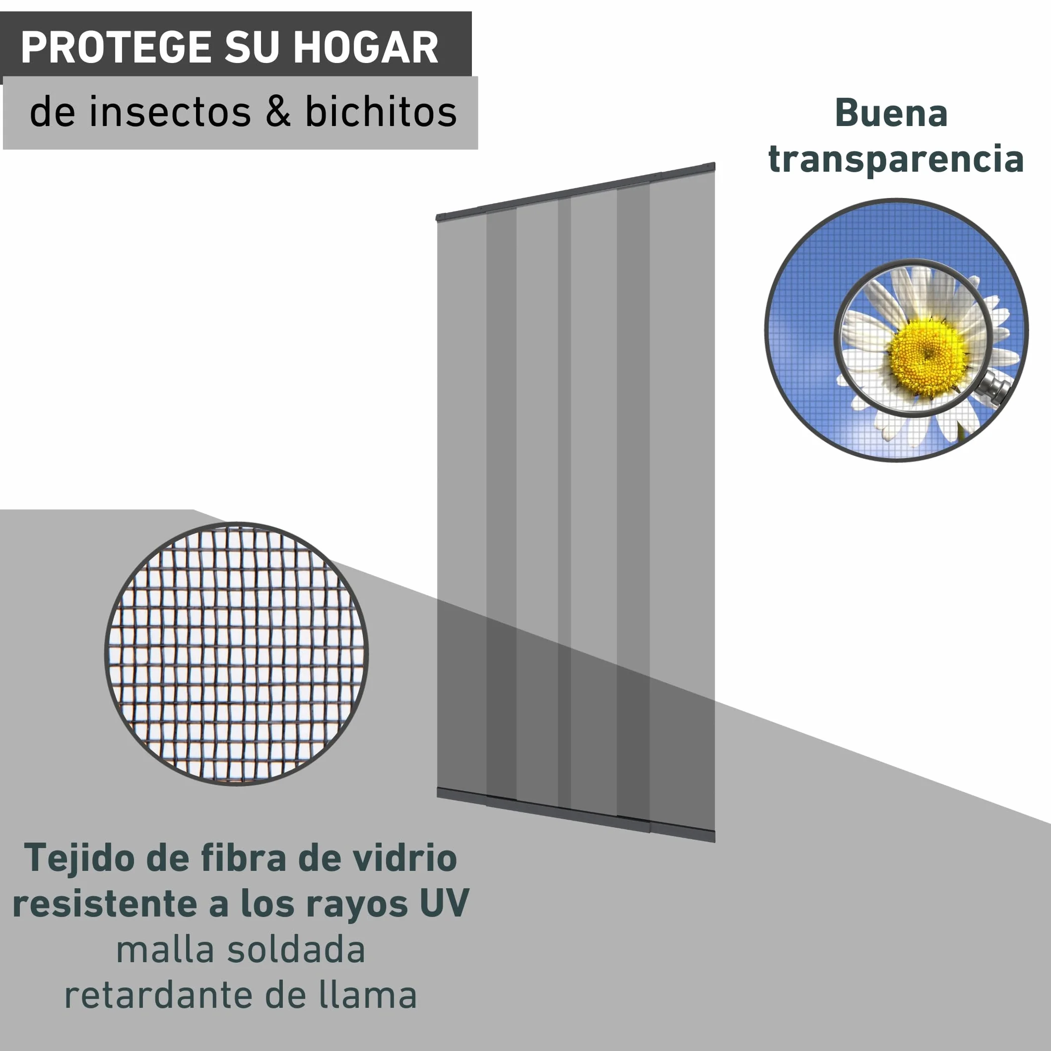 Windhager Cortina de mosquitera con Lamas telescópicas 120 cm, Antracita, 04302