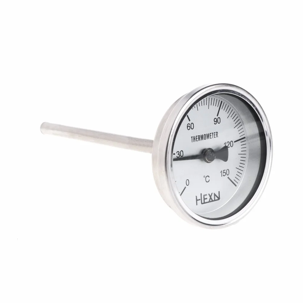 Termómetro de tubería 50/100/150/200/300 ℃ Termómetro bimetálico Medidor de Temperatura de Metal para Uso Industrial de tuberías