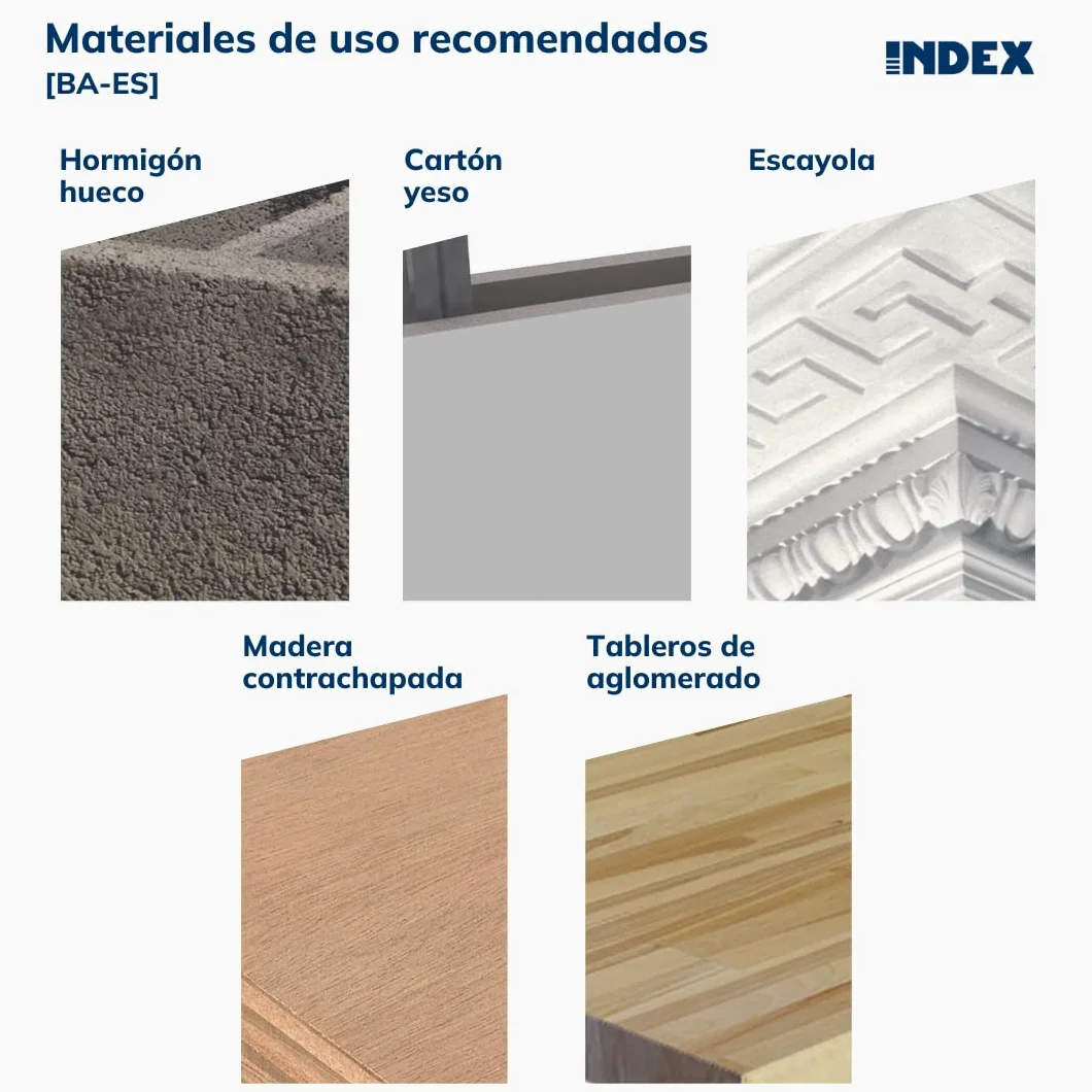 INDEX Fixing Systems BAESM06 [ [BA-ES] Basculante por gravedad para la fijación de elementos ligeros en falsos techos/GRAVITEX. Espiga (M6 Ø16), diámetro de 16 mm, Set de 50 Piezas