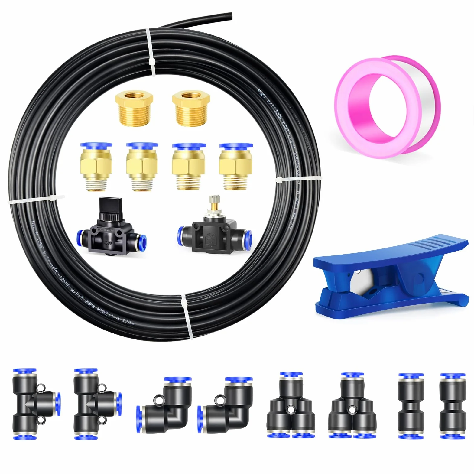 8MM OD Negro 10 metros de nylon neumático tubo de aire Kit de manguera de tubería para la transferencia de fluidos del sistema de frenos
