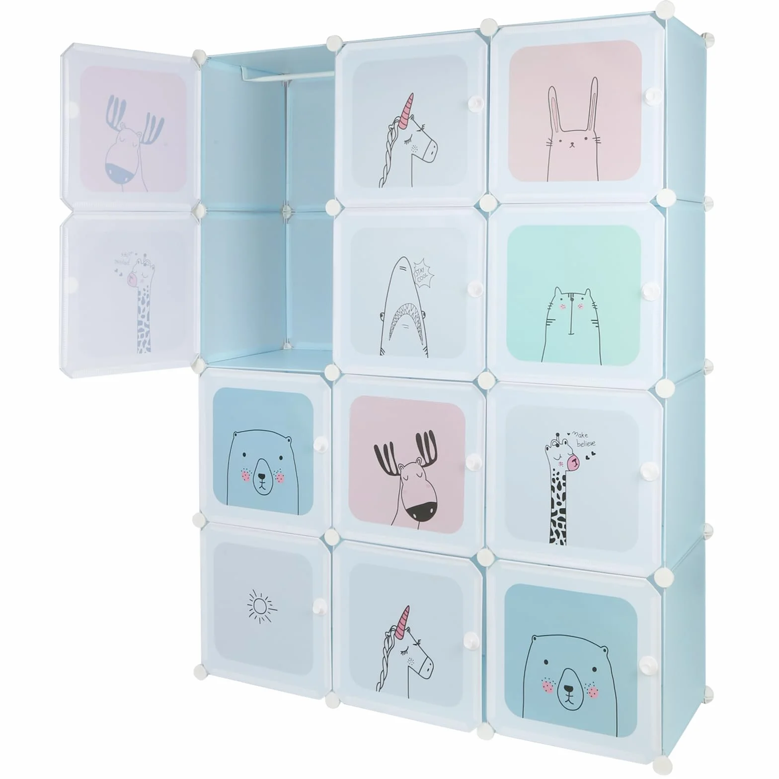 HUOLE Armario Modular para Colgar Ropa, Almacenaje, Fácil Montaje, Cubo Profundo
