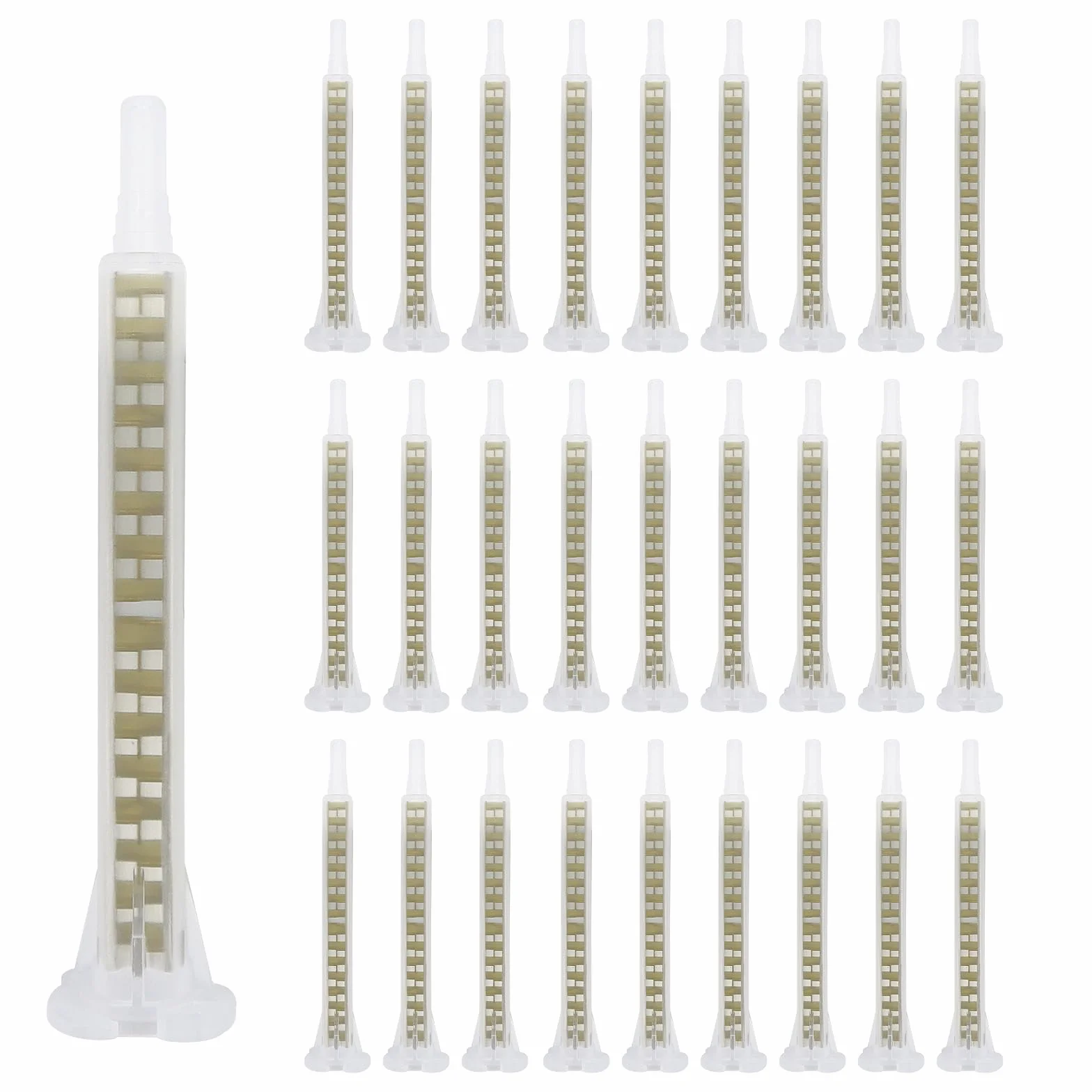 Mezclador estático, 50 unidades AB plástico pegamento tubo mezclador para pegamento 2 k tubo mezclador boquillas mezcladoras epoxi, boquilla de mezcla estática para pistola de pegamento 2K